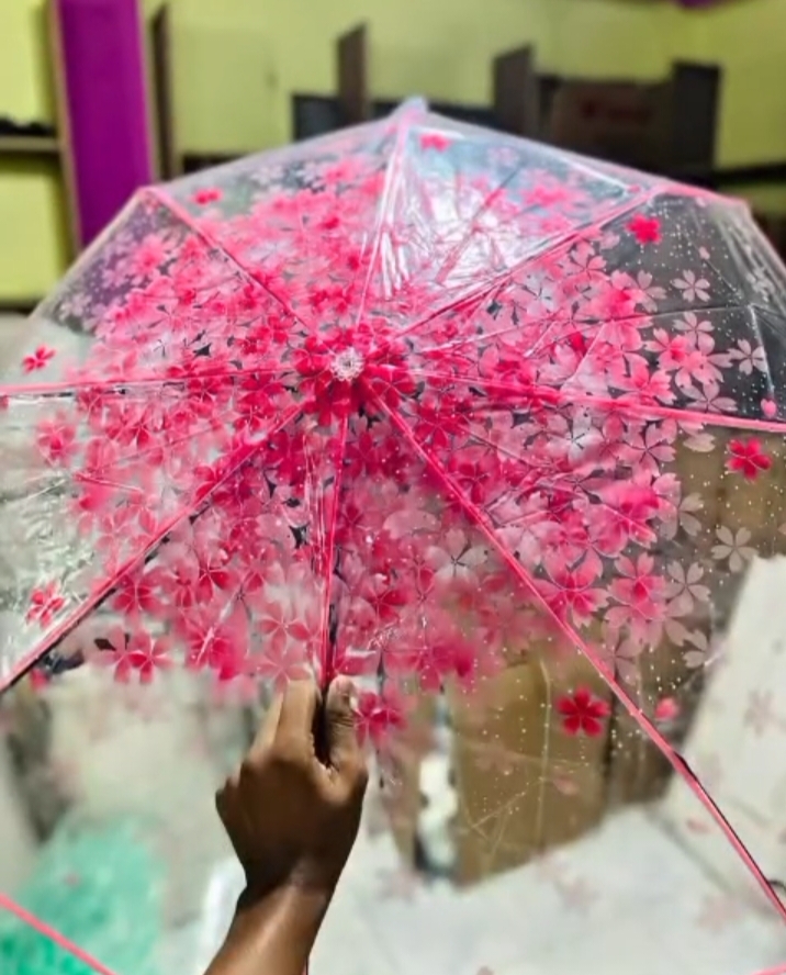 Transparent Sakura Blossom Umbrella || কোরিয়ান স্টাইল চেরি ব্লসম ছাতা🌸_img_6