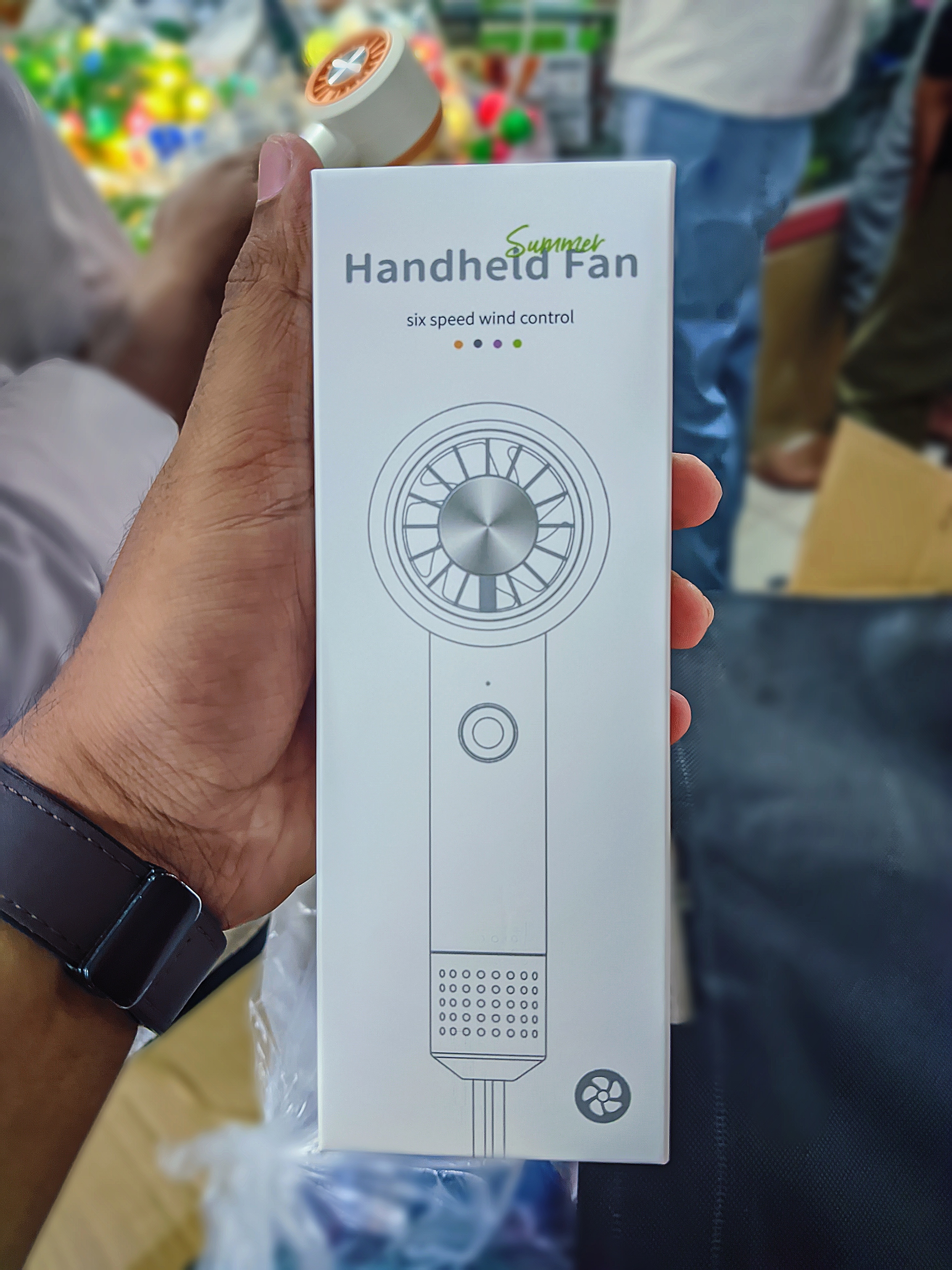 Portable Handheld Fan With 6-speed Wind Speed USB Rechargeable_img_3