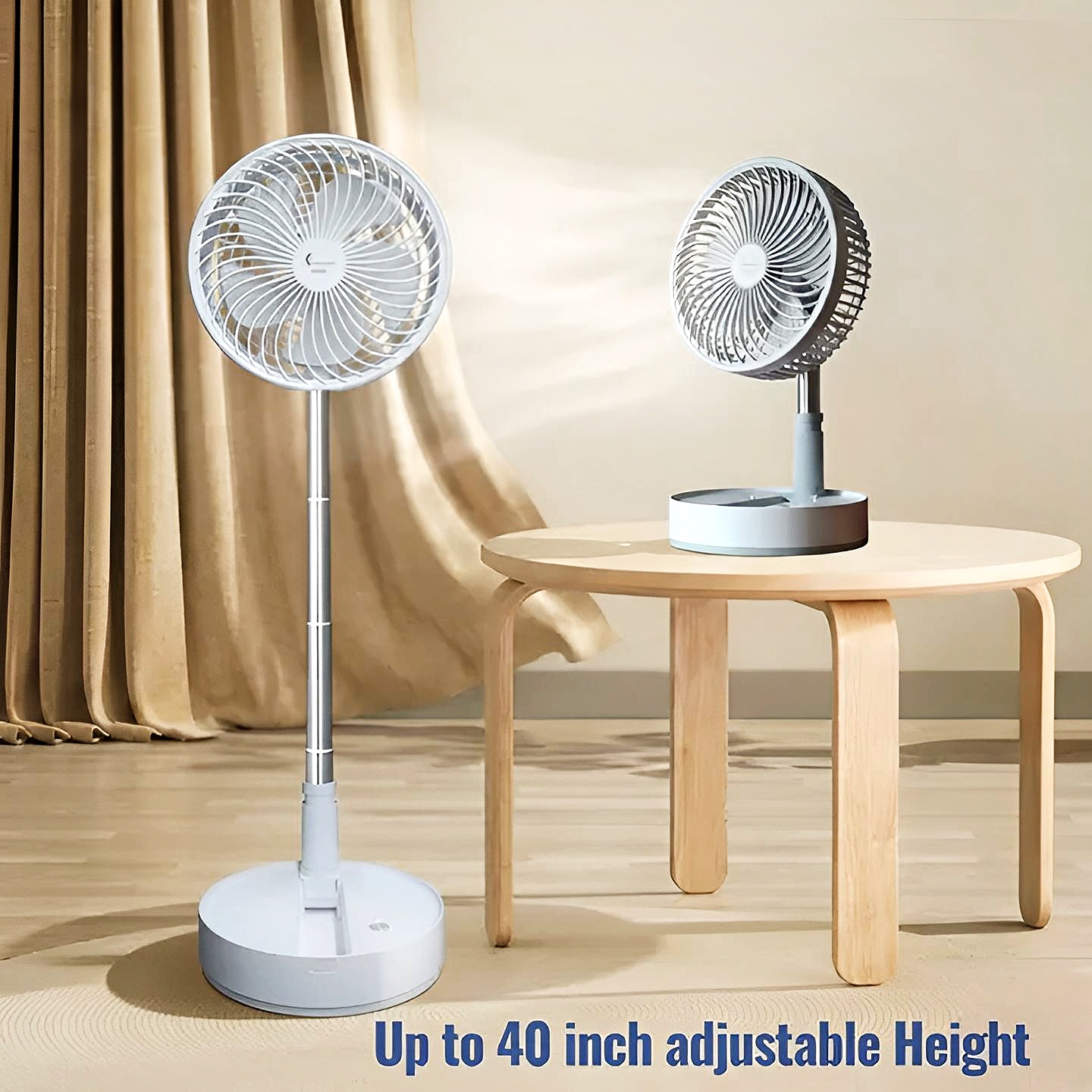Supermoon SM 6615 Mini Rechargeable Fan – AC/DC | Folding | Adjustable Stand