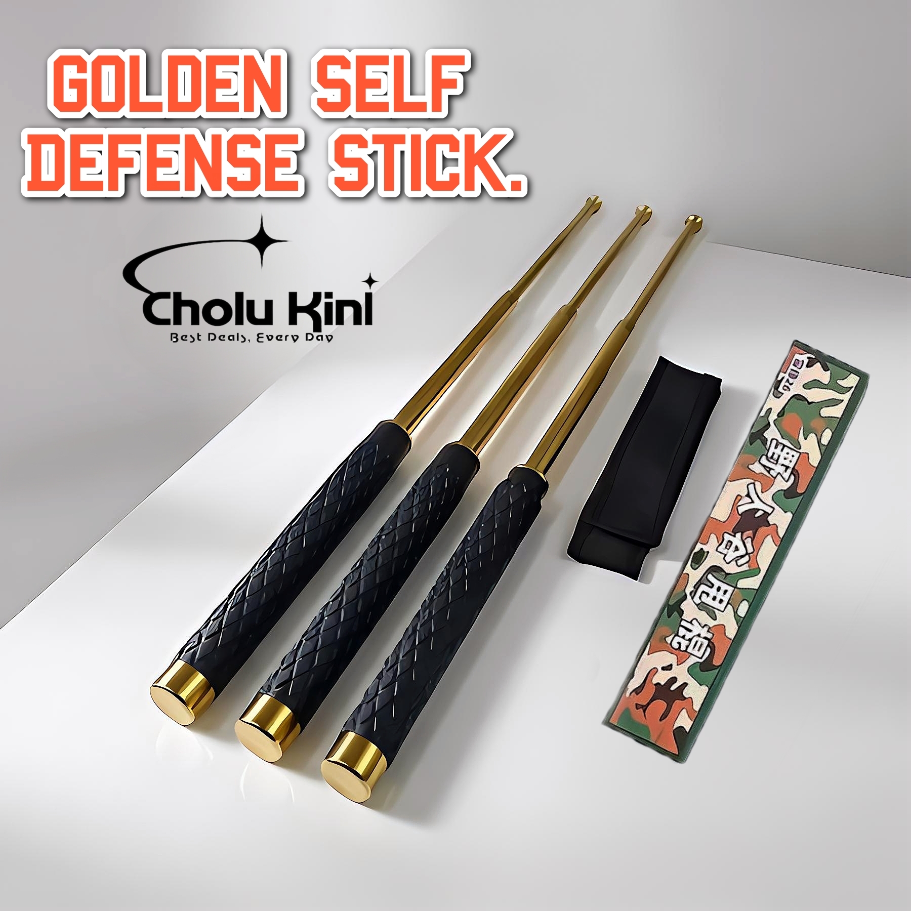 Golden Metal Self Defence Premium Rab Stick - 26 Inch