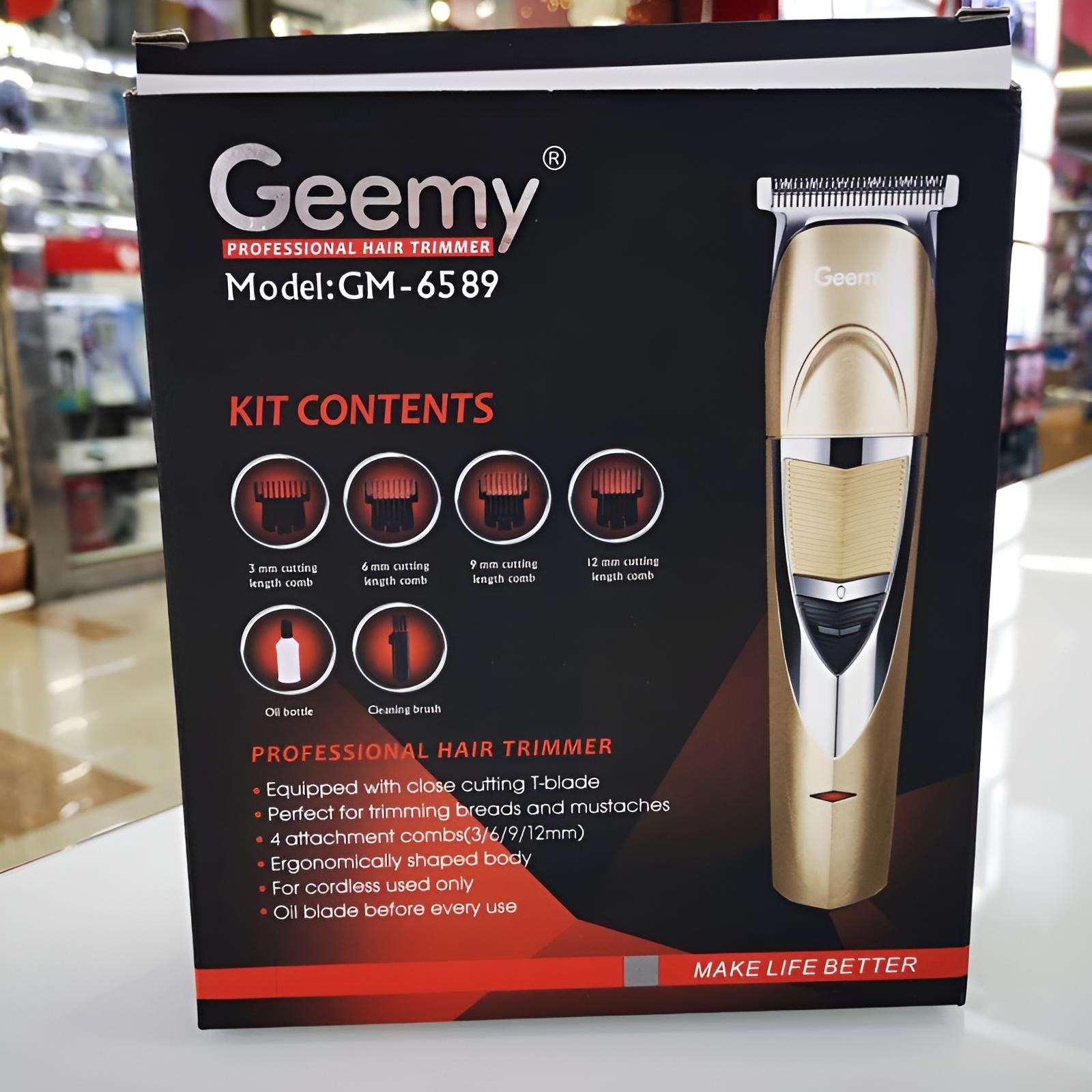 GEEMY GM6589 Professional Rechargeable Hair Trimmer Electric Hair Clipper for Beard_img_1