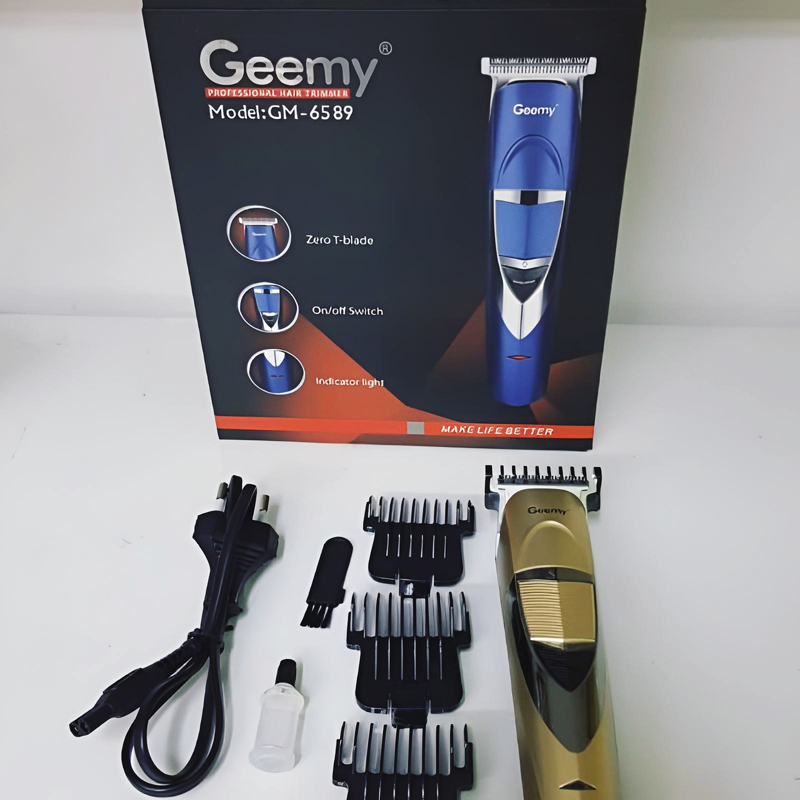 GEEMY GM6589 Professional Rechargeable Hair Trimmer Electric Hair Clipper for Beard_img_3
