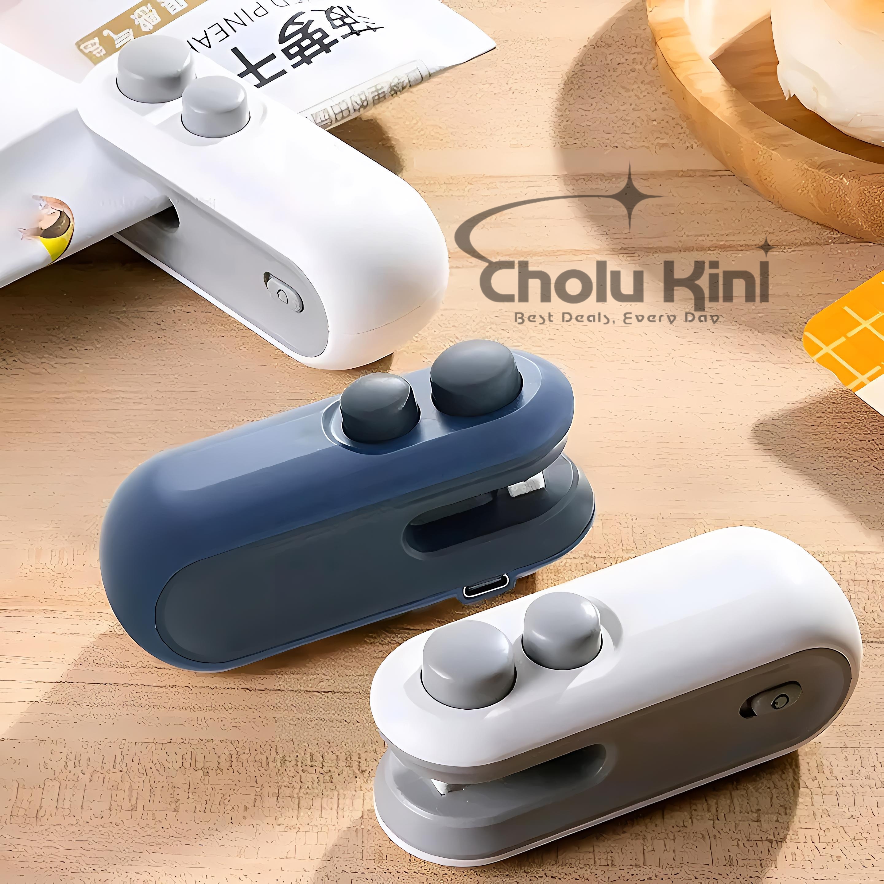 Mini Bag Sealer, Handheld Heat Vacuum Sealer, 2 in 1 Heat Sealer and Cutter with Cutter, Rechargable Portable Bag Resealer Machine - Multicolor_img_1
