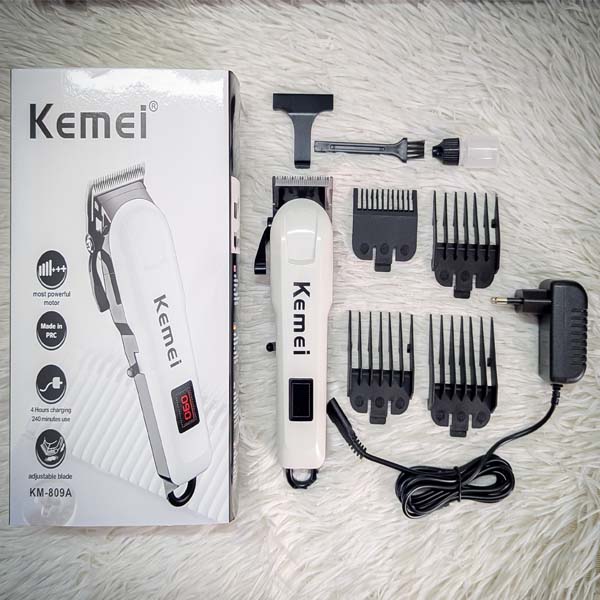 Kemei KM-809A Digital Electric Rechargeable Professional Hair Clipper Trimmer_img_3