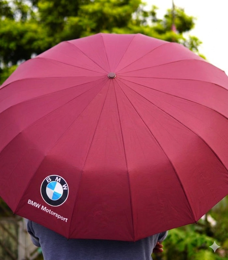Maroon Color_BMW Premium 16 Sticks Umbrella__(3+2 Ribs/80 Ribs)__(Auto on/off)_img_3
