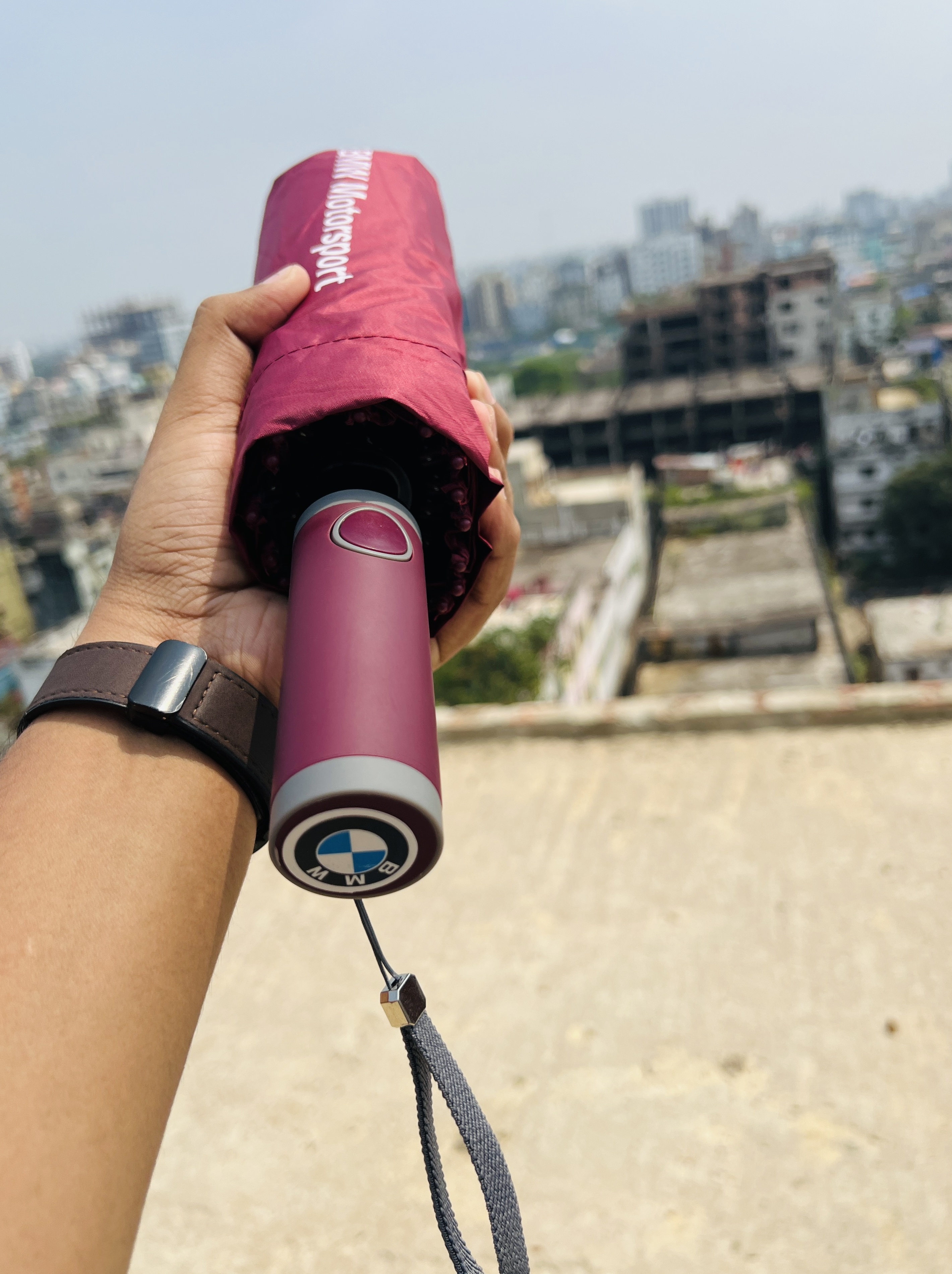 Maroon Color_BMW Premium 16 Sticks Umbrella__(3+2 Ribs/80 Ribs)__(Auto on/off)_img_1