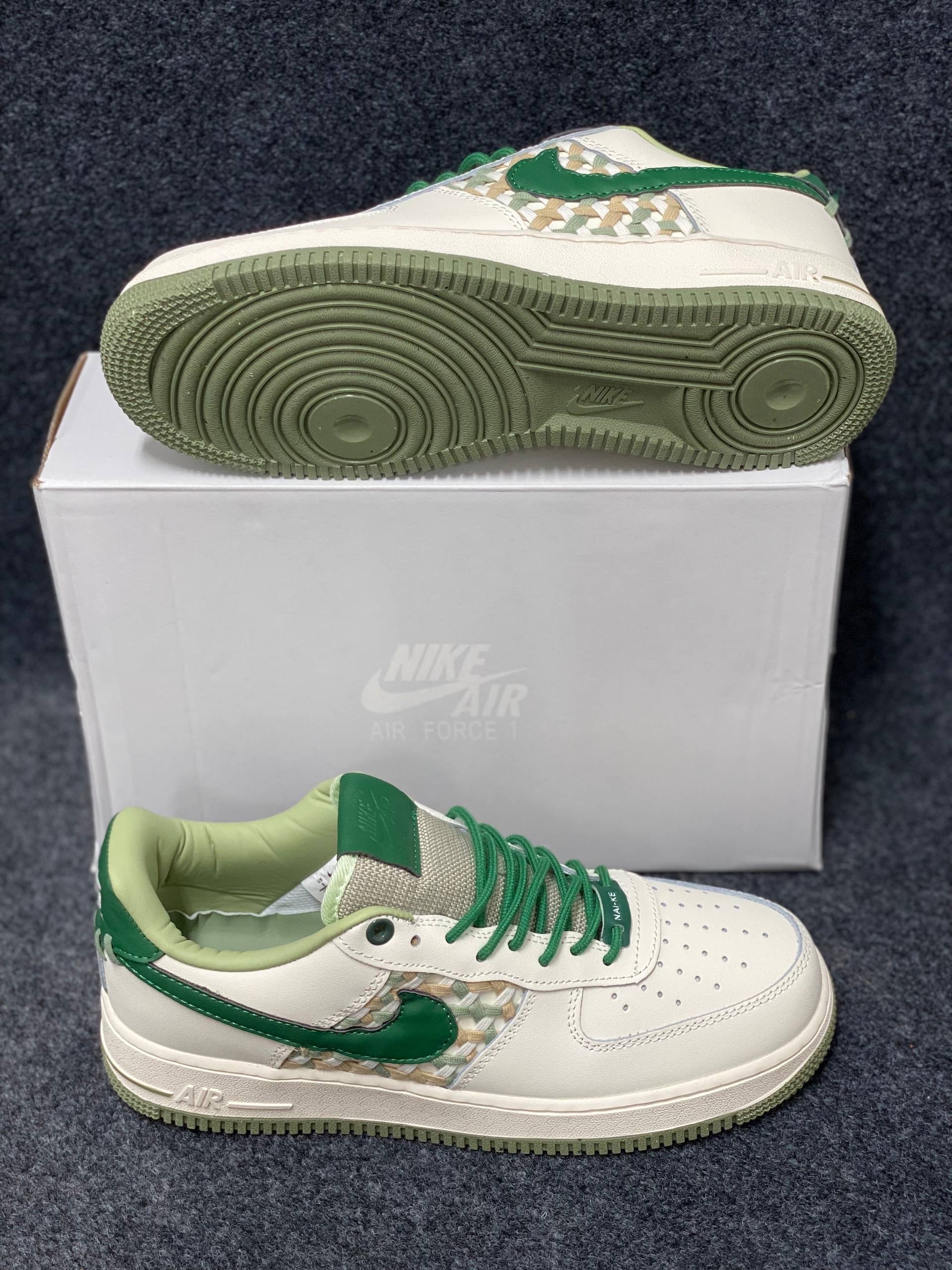 Air Force 1: 'NAI-KE' Bamboo Weave "gorge green" (1:1) thumbnail 7