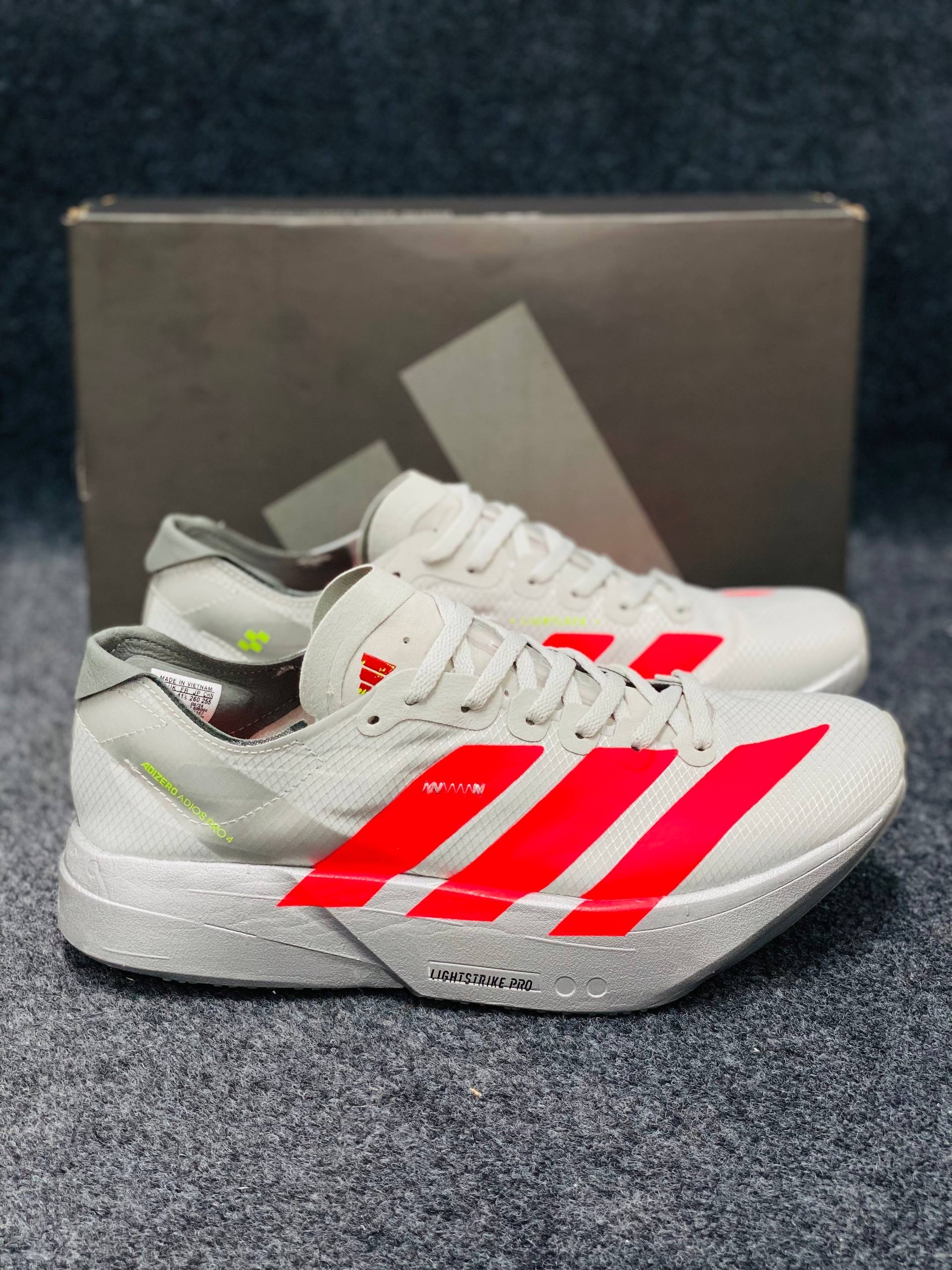 adidas Adizero Adios Pro 4 : "Grey Two and Lucid Red" (1:1) thumbnail 8