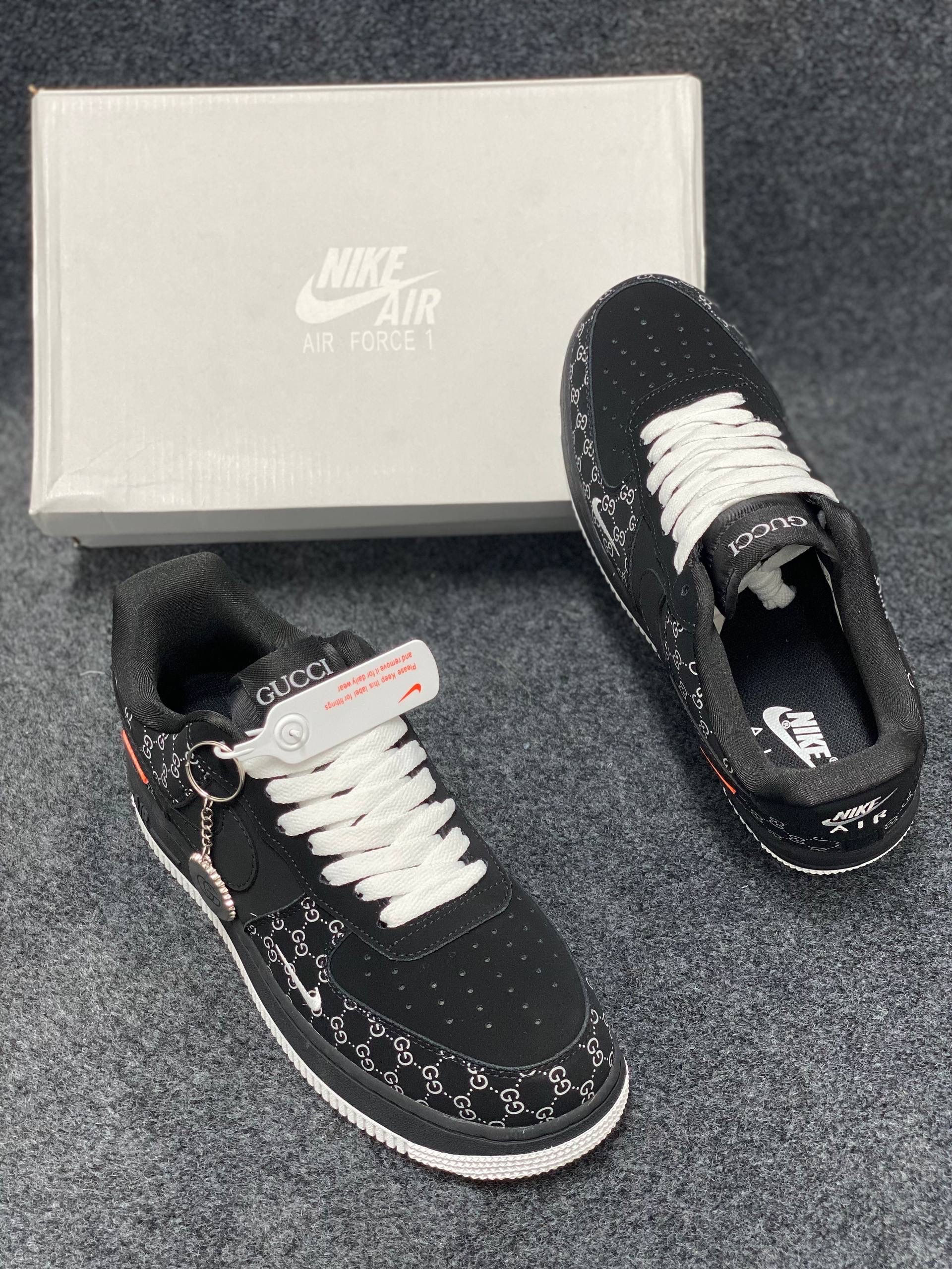 Gucci x Nike Air Force 1 Low 'Black Monogram' (1:1) thumbnail 5