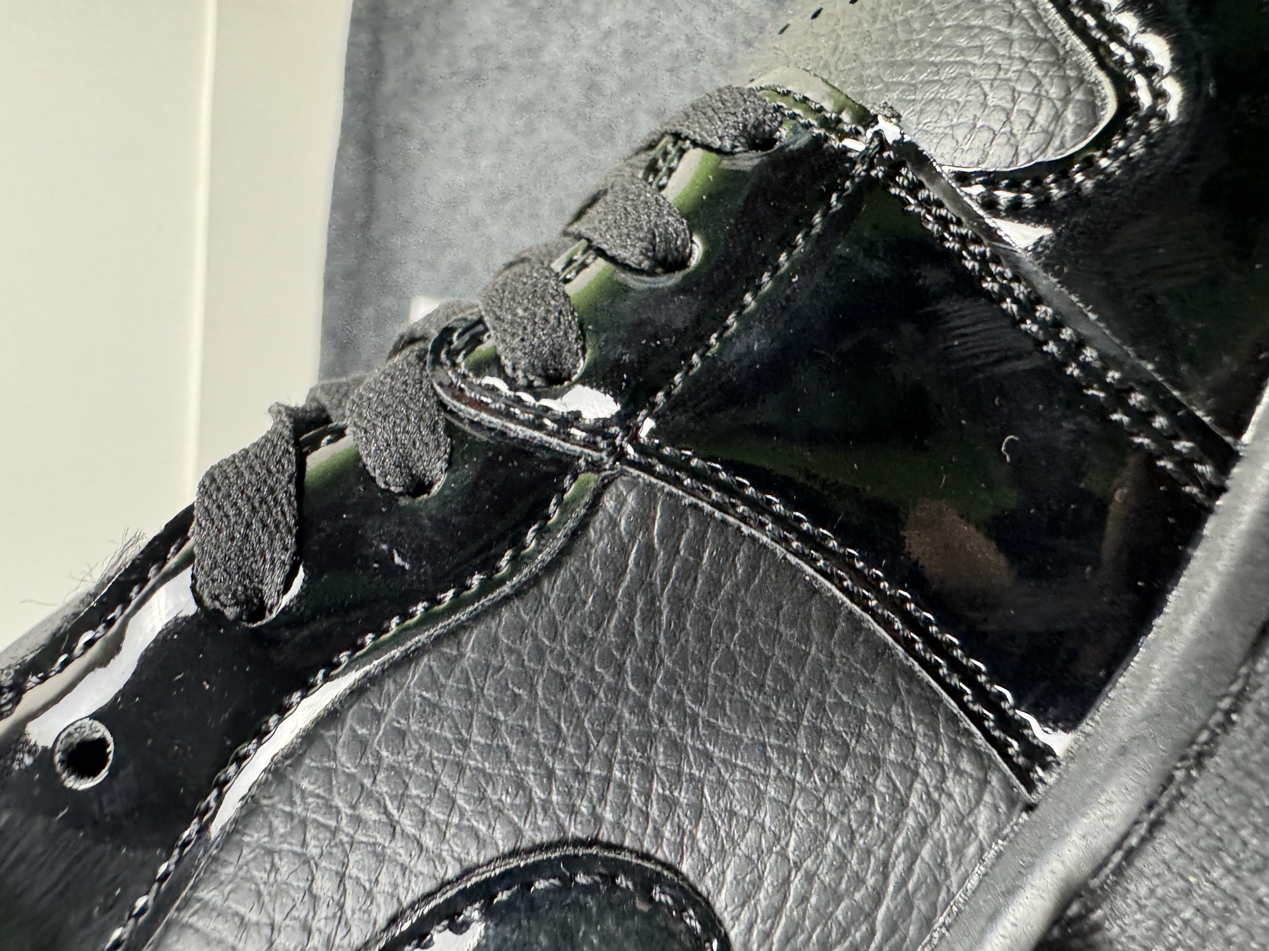Air Jordan 1 Low: "glossy black & red outsole" thumbnail 5