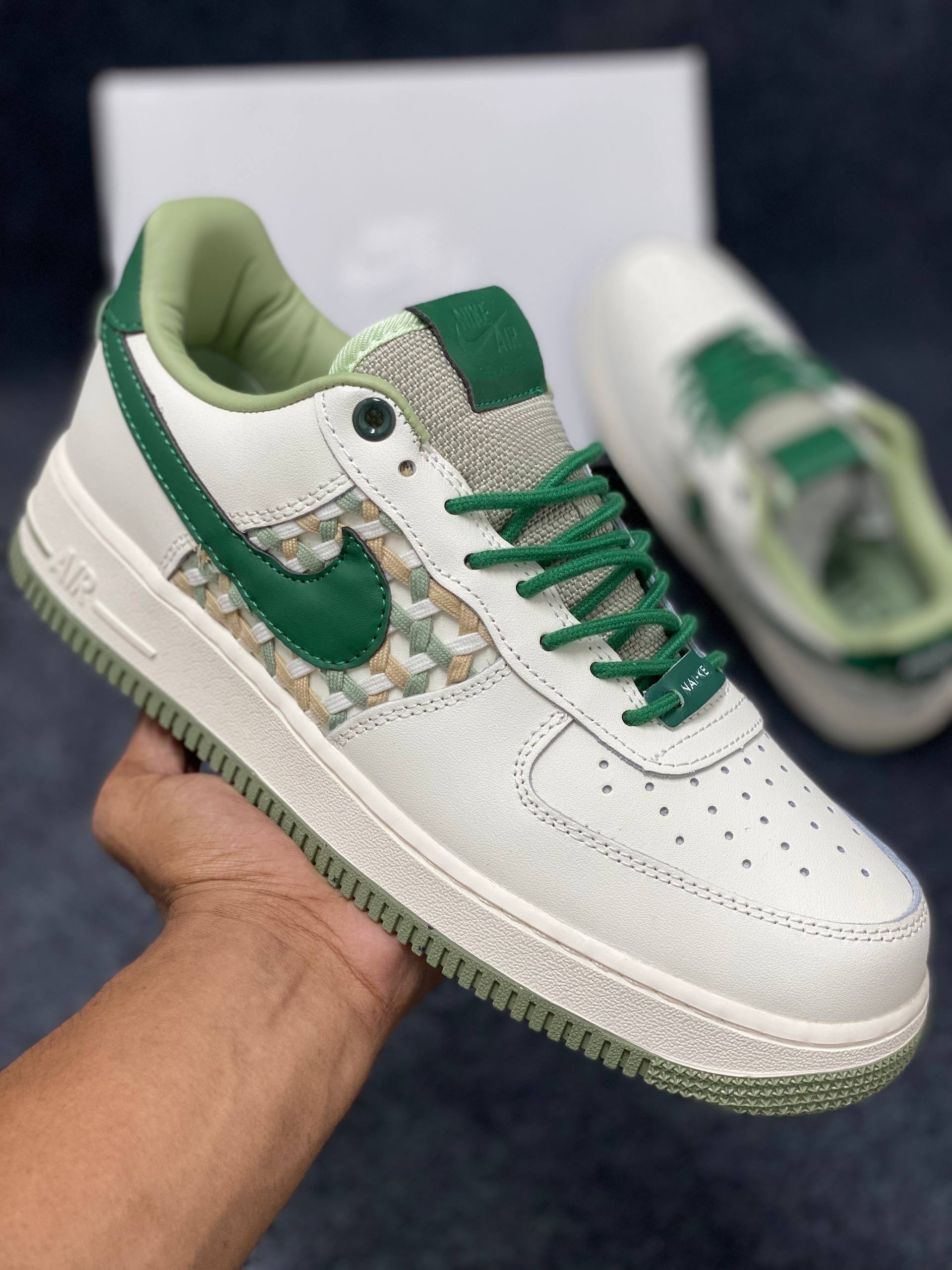 Air Force 1: 'NAI-KE' Bamboo Weave "gorge green" (1:1) thumbnail 6