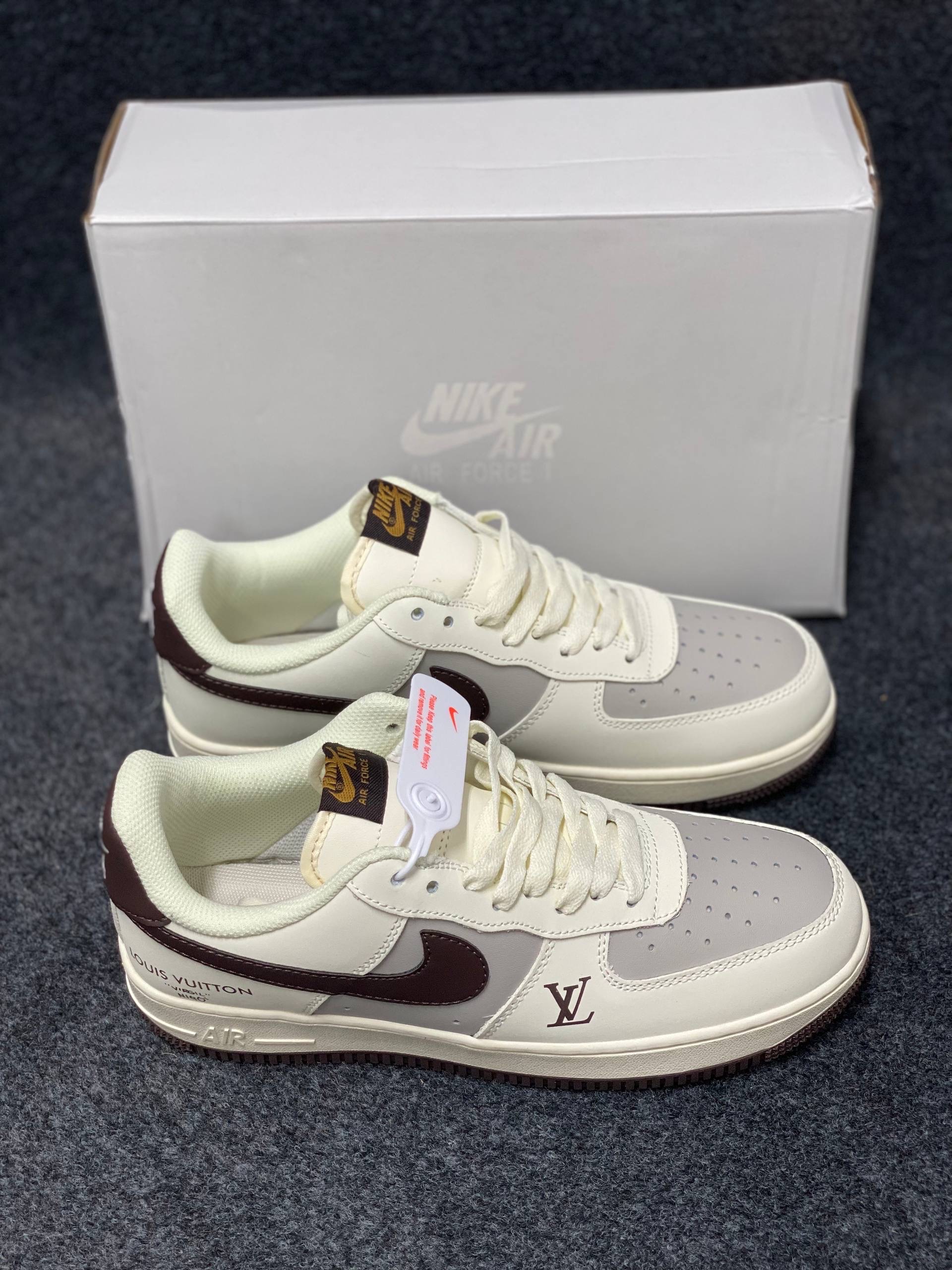 Louis Vuitton x Nike Air Force 1 Low: "Cream & Grey Toe"