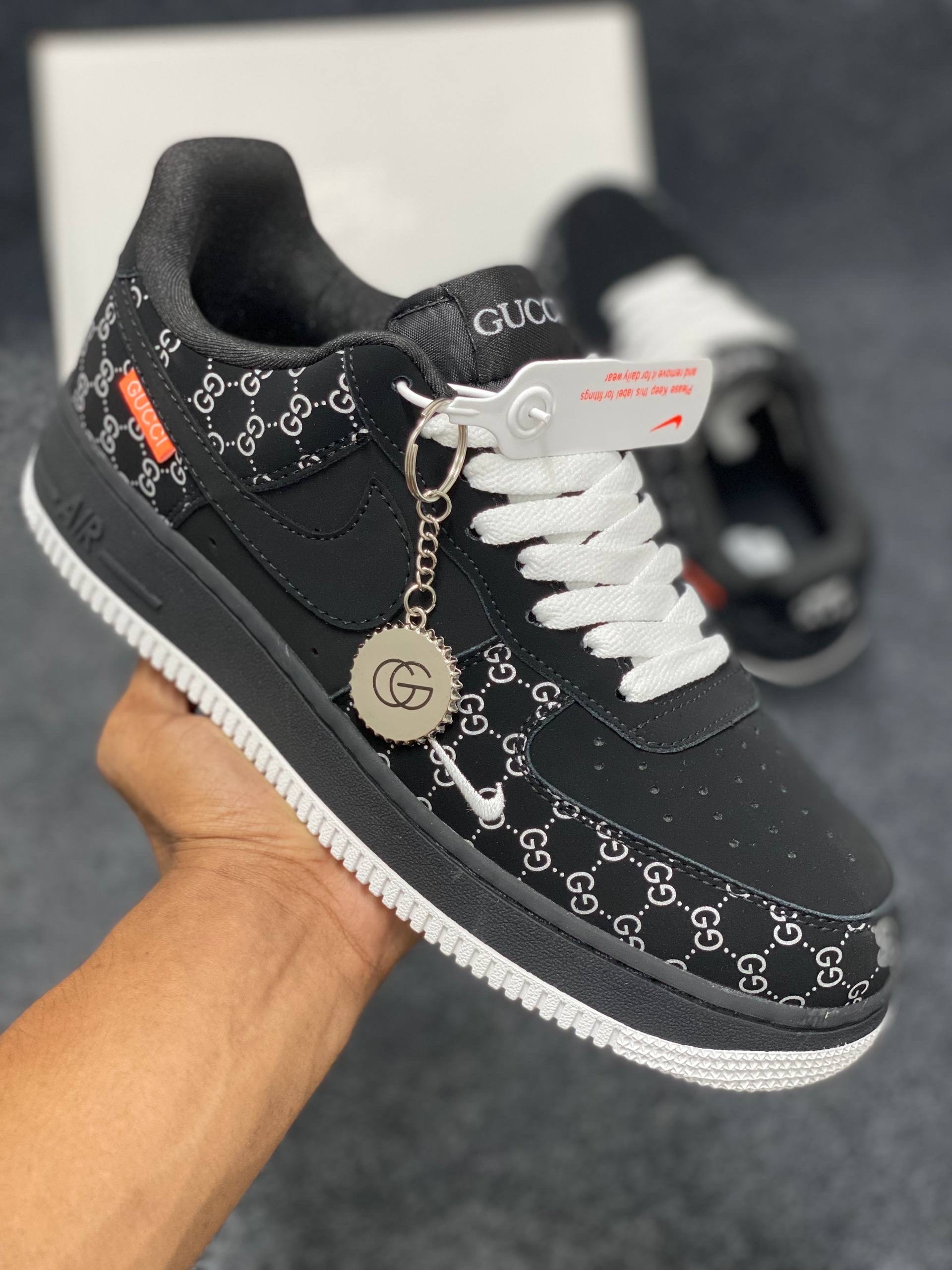 Gucci x Nike Air Force 1 Low 'Black Monogram' (1:1) thumbnail 9