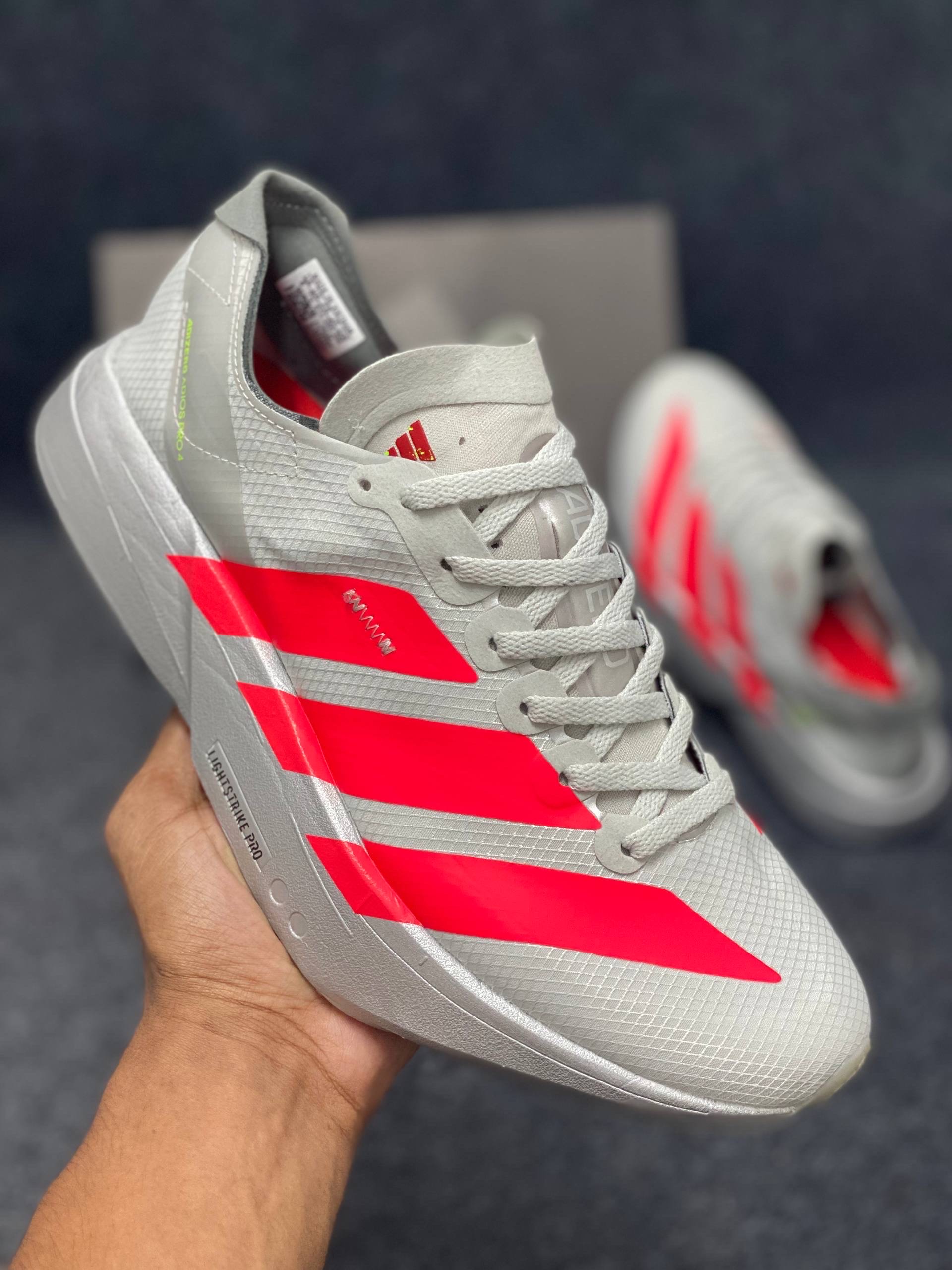 adidas Adizero Adios Pro 4 : "Grey Two and Lucid Red" (1:1) thumbnail 9