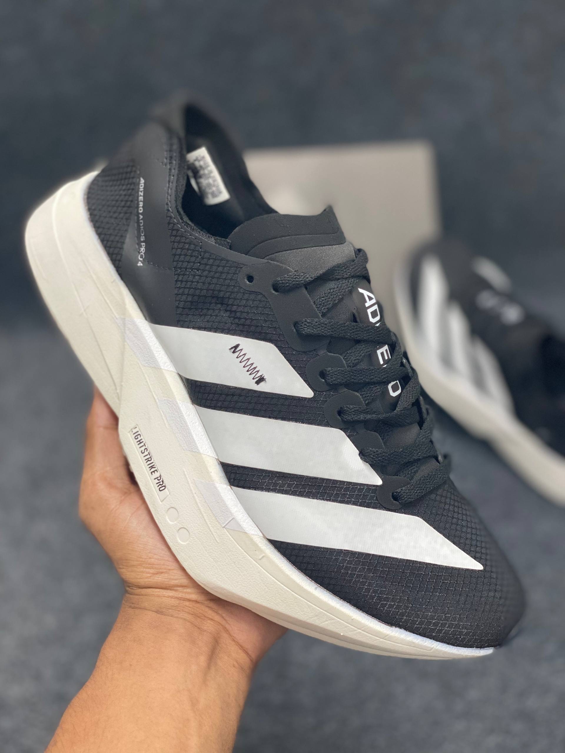 Adidas Adizero Adios Pro 3: "Core Black / Cloud White" (1:1) thumbnail 9