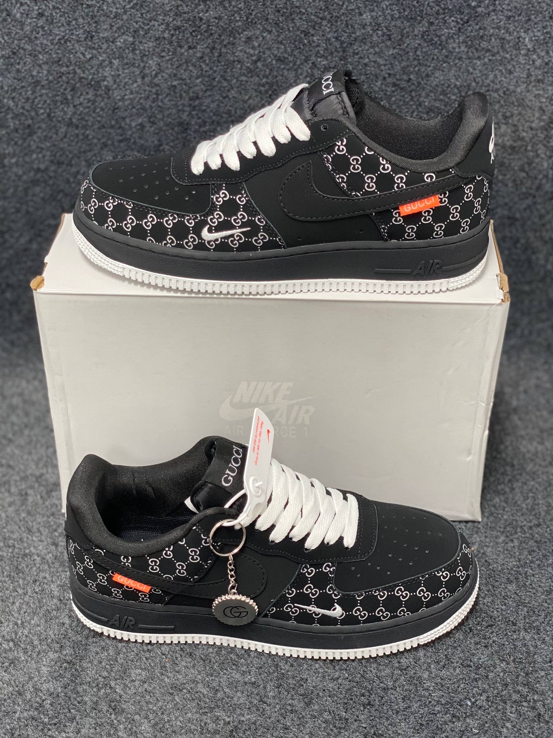 Gucci x Nike Air Force 1 Low 'Black Monogram' (1:1) thumbnail 7