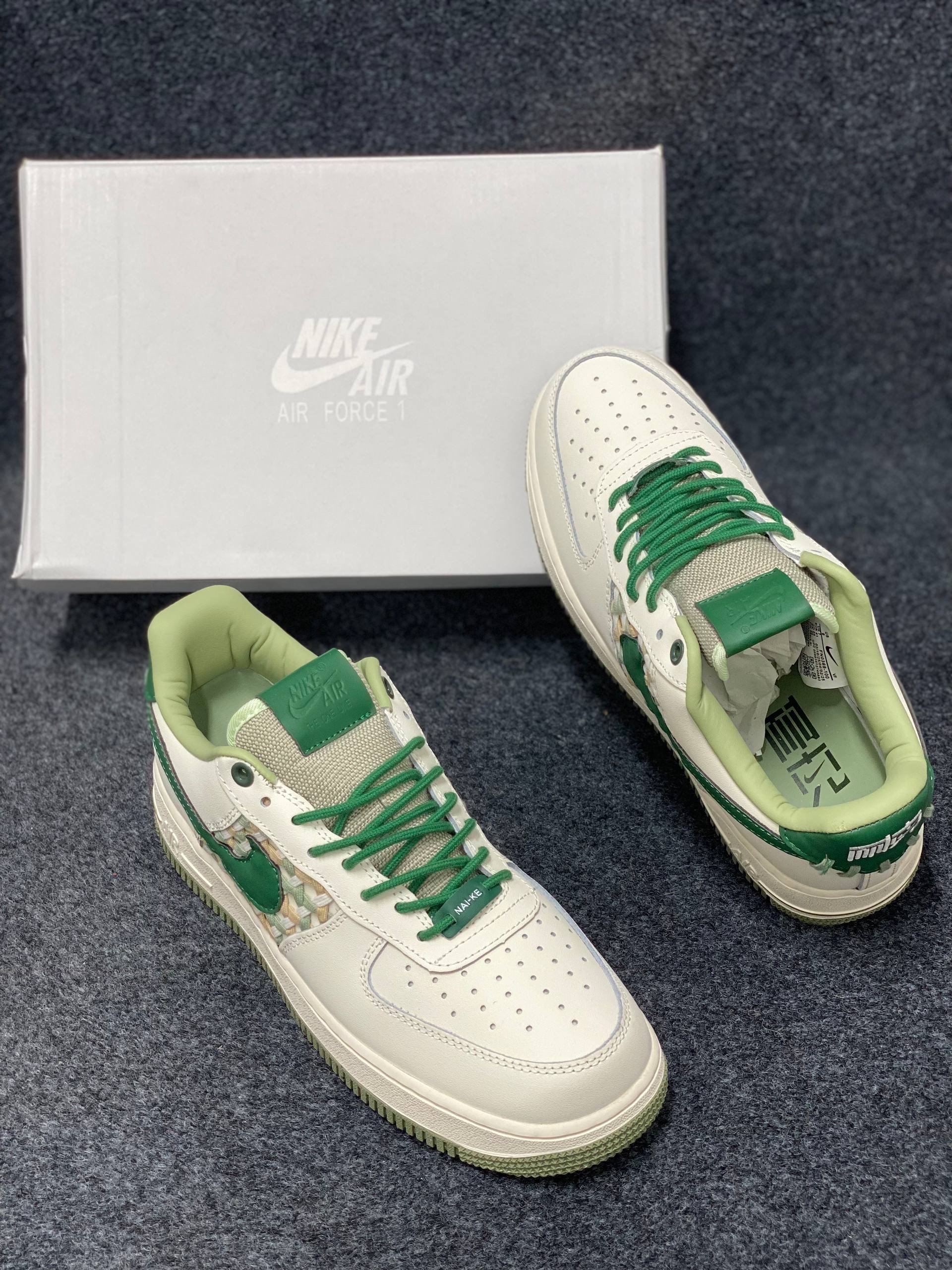 Air Force 1: 'NAI-KE' Bamboo Weave "gorge green" (1:1) thumbnail 5