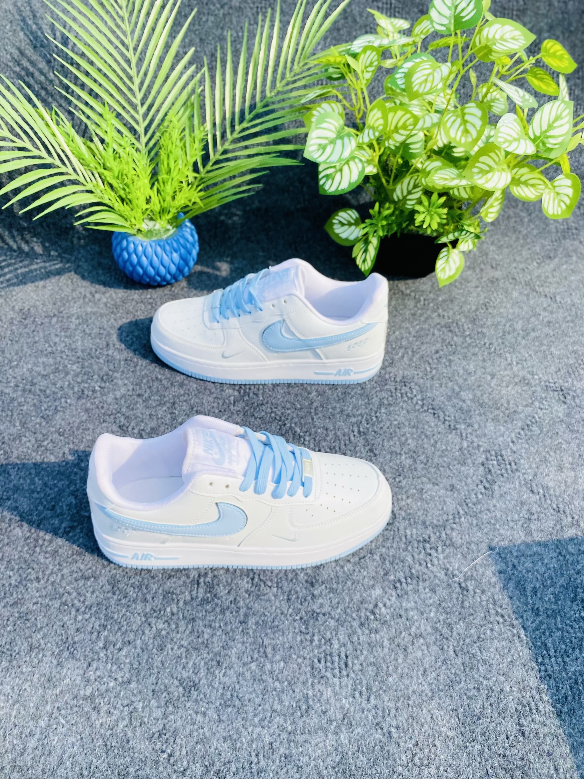Nike Air Force 1 Custom: "White&Baby Blue" (OEM) thumbnail 6