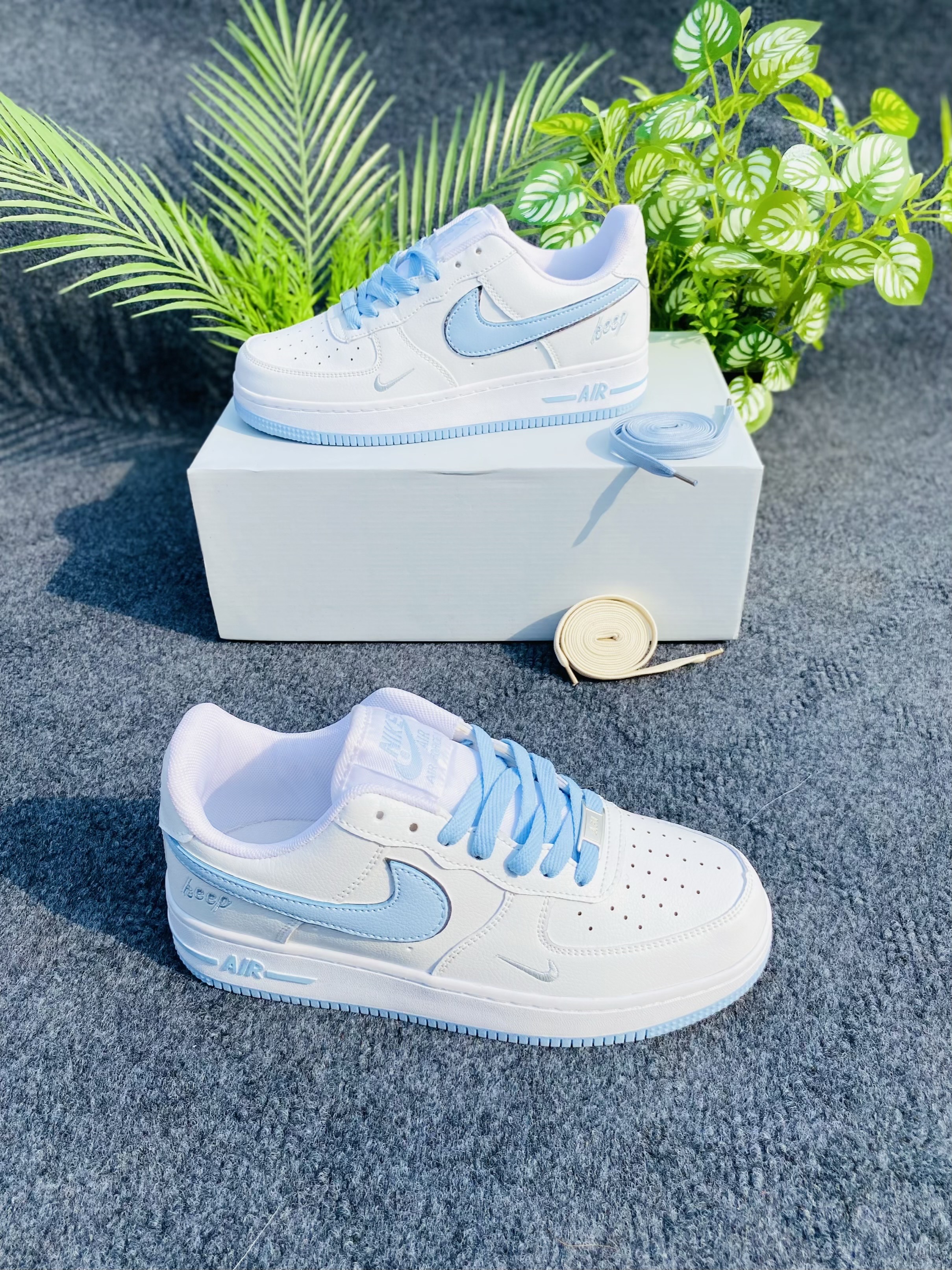 Nike Air Force 1 Custom: "White&Baby Blue" (OEM)
