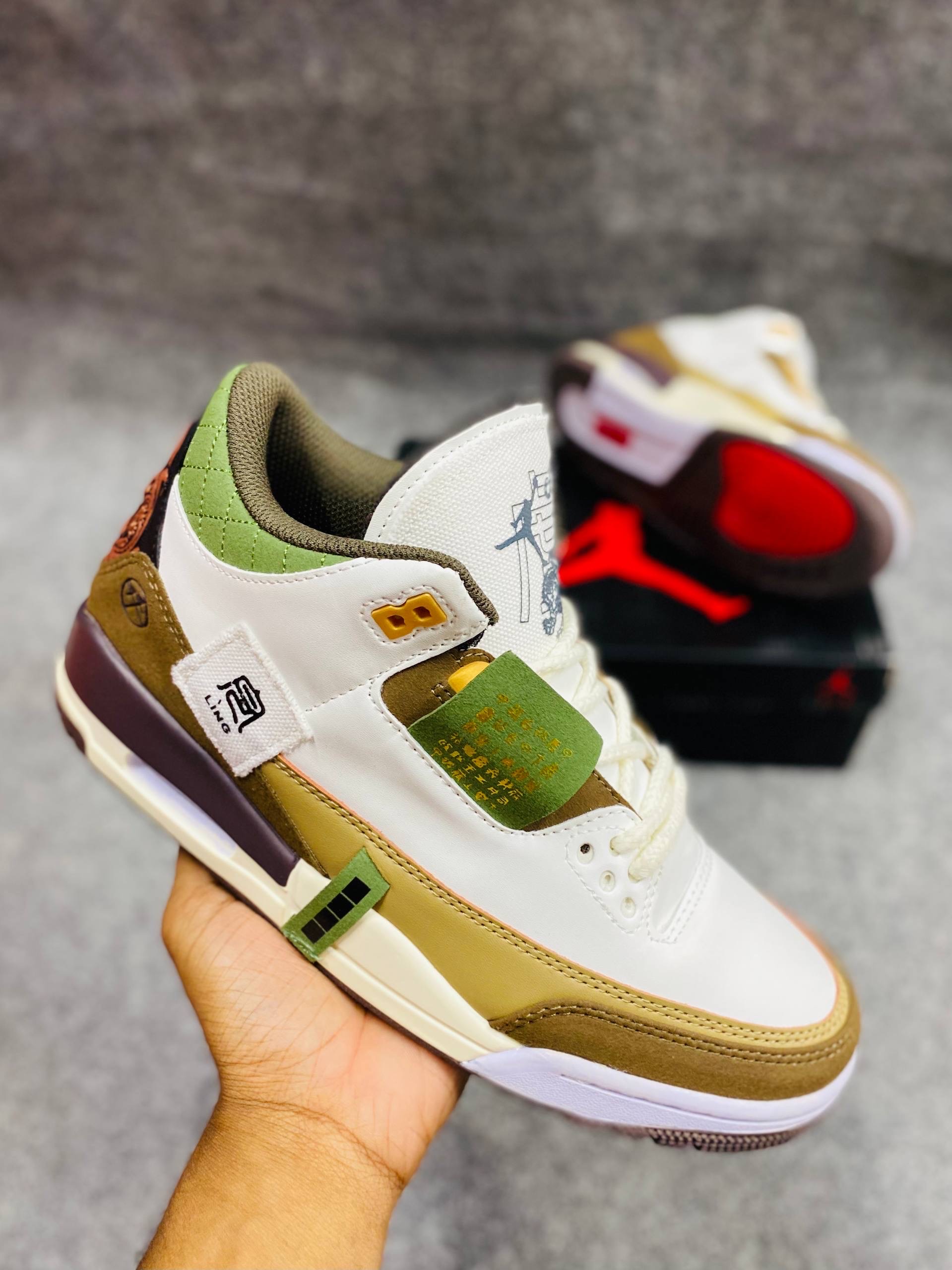 Union LA x Nike Air Jordan 3 Retro in the 'White/Olive' thumbnail 3