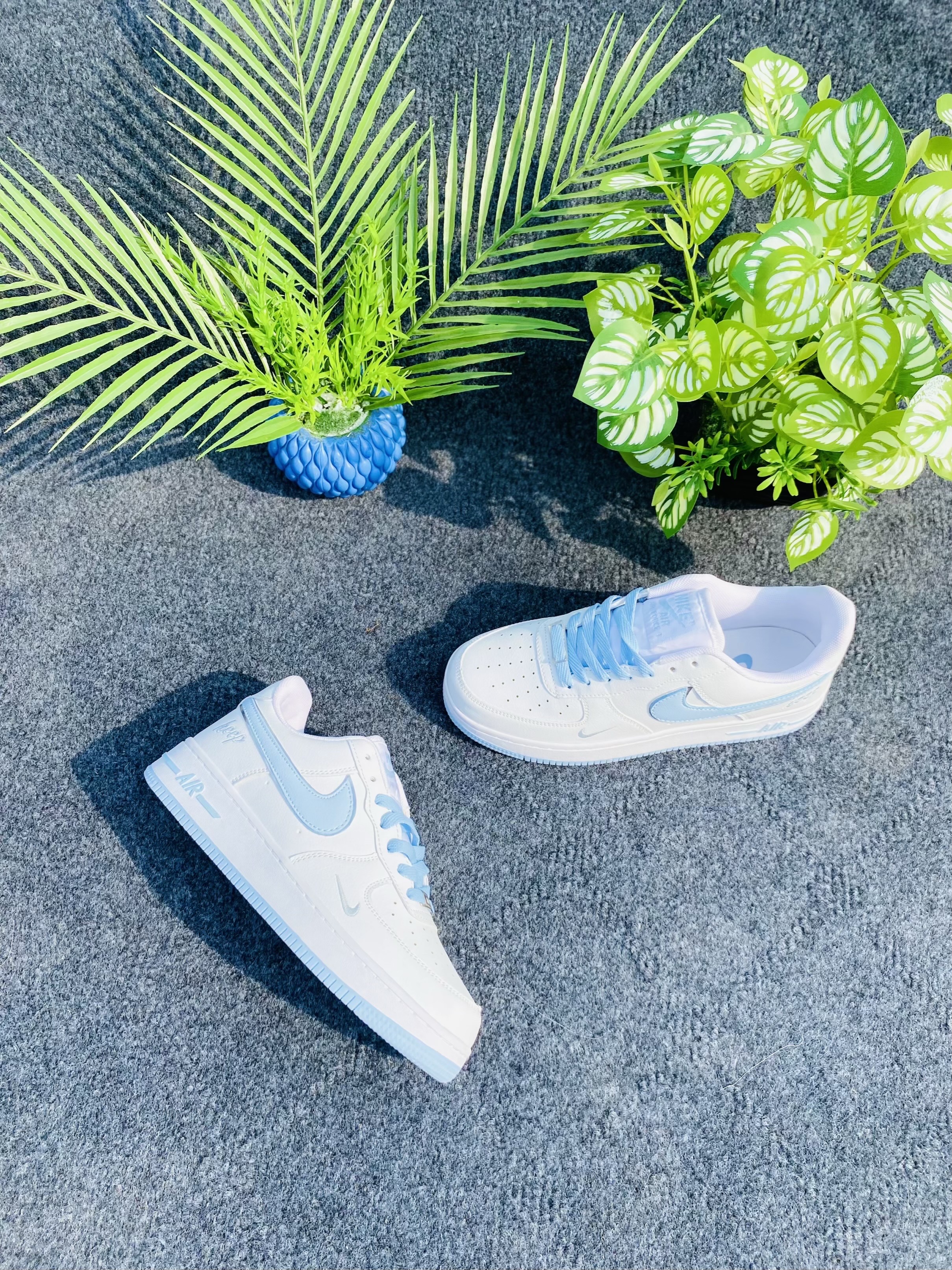 Nike Air Force 1 Custom: "White&Baby Blue" (OEM) thumbnail 5