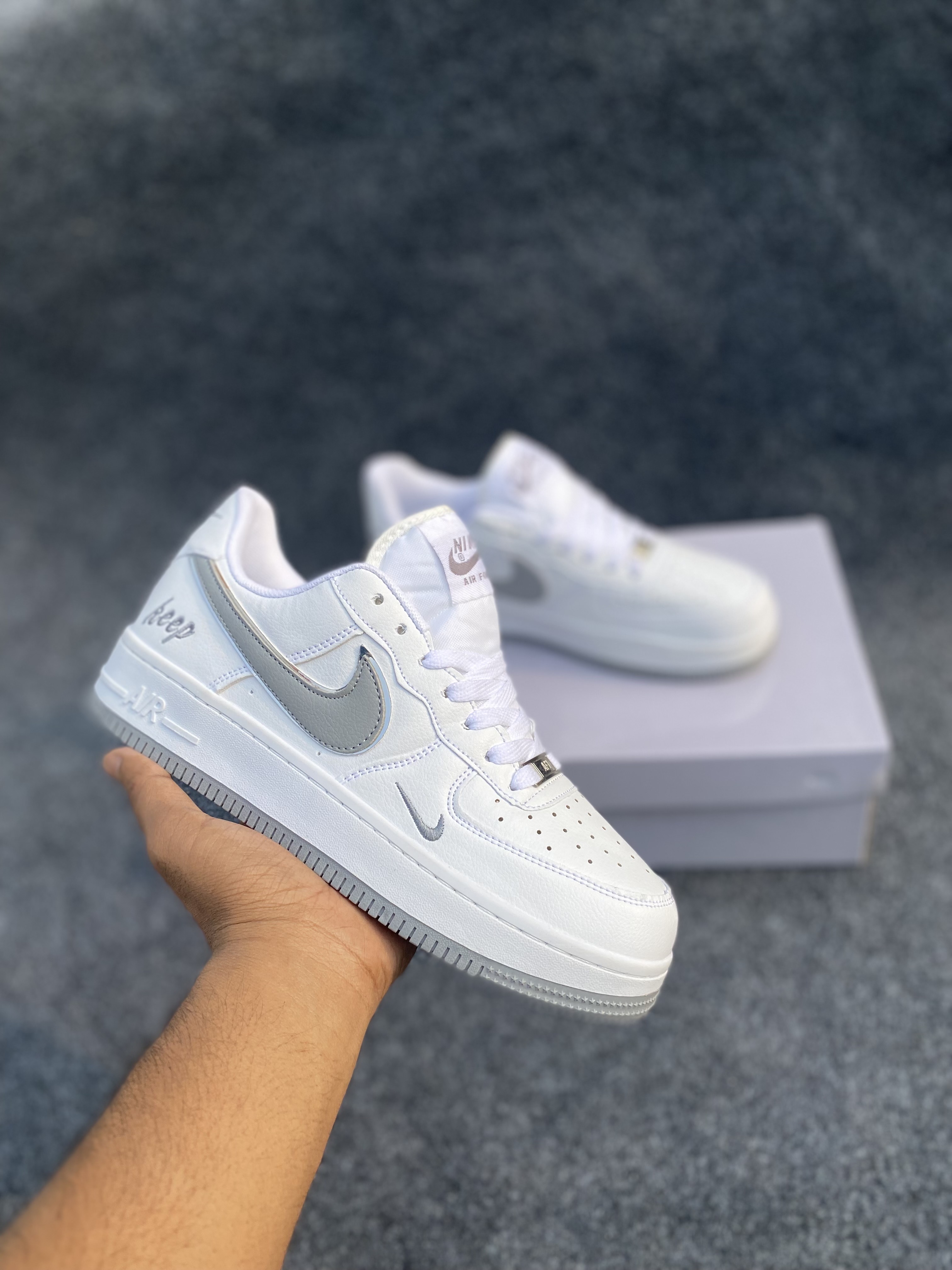 Nike Air Force 1 Custom: "Metallic Silver" (OEM) thumbnail 2