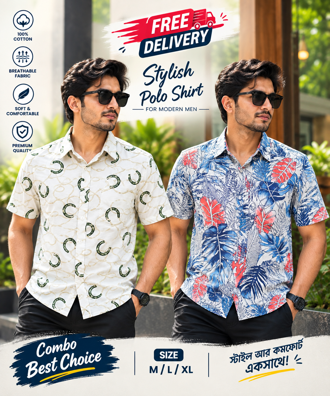 Print Shirt Cotton Half Sleeve combo For Men's