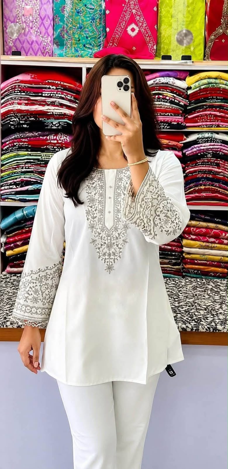 One Piece Ebmroidery Short Kurti