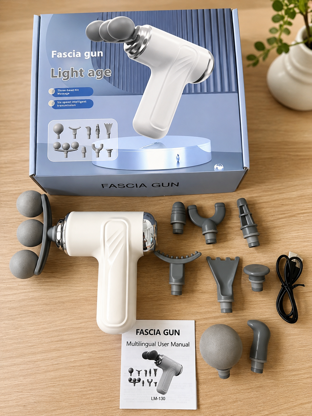 Multifunctional Three-Head Fascia Massage Gun