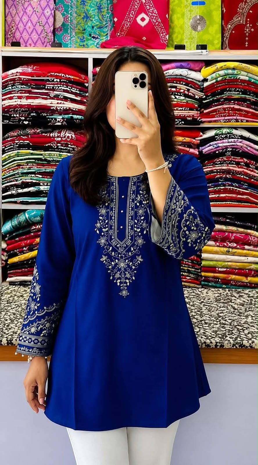 One Piece Ebmroidery Short Kurti_img_3