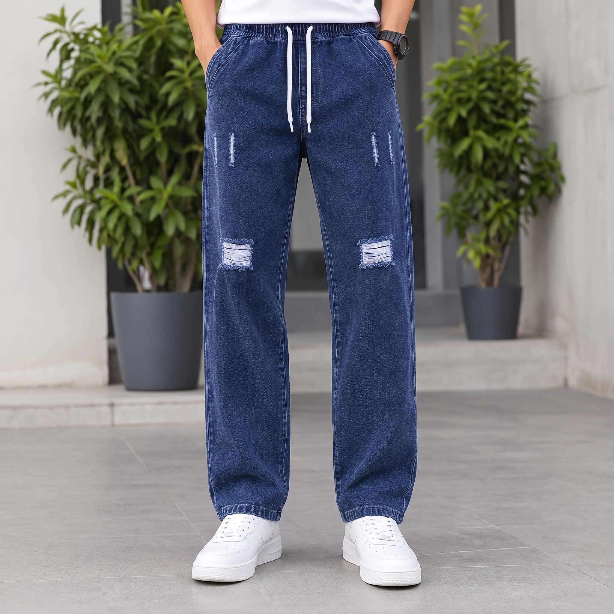 Stylish Semi Baggy Cargo Denim Pant