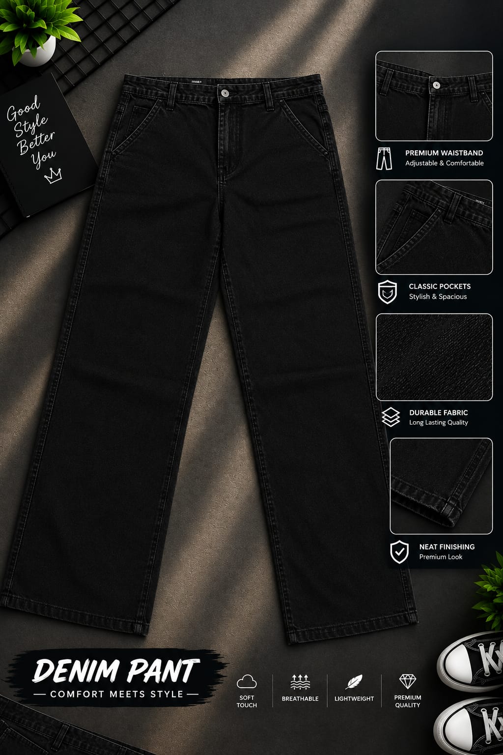 Semi Baggy Cargo Denim Pant_img_4