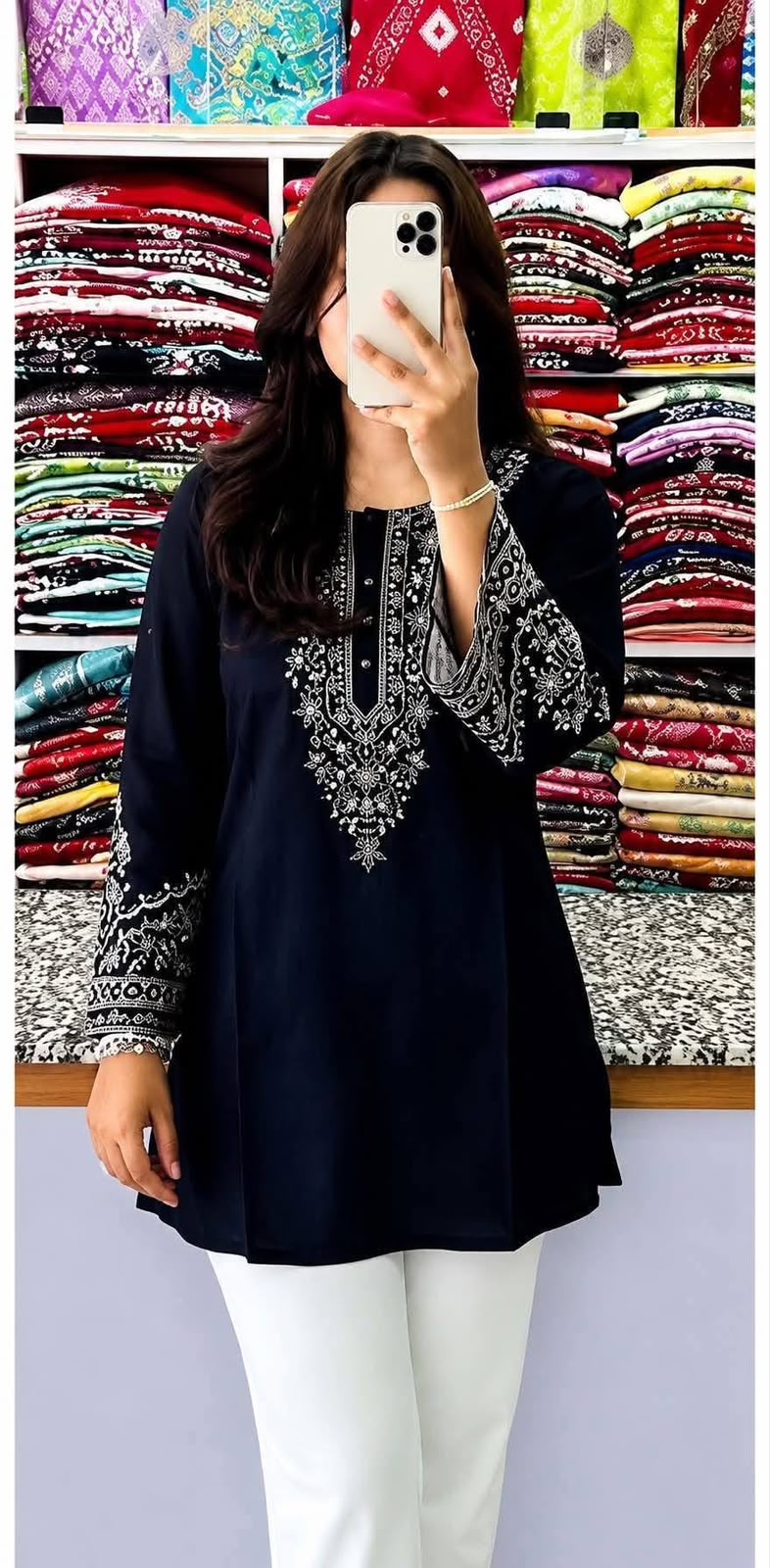 One Piece Ebmroidery Short Kurti_img_2