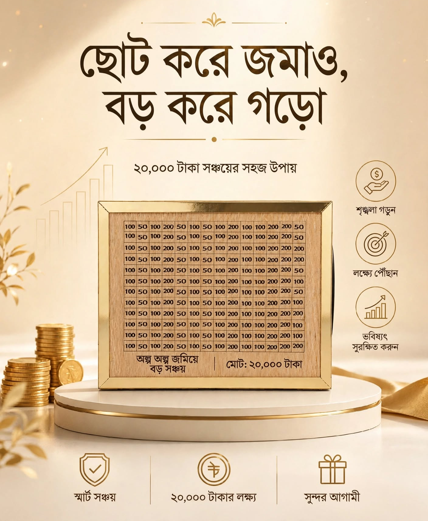 Wooden Money Saving Box (Piggy Bank)
