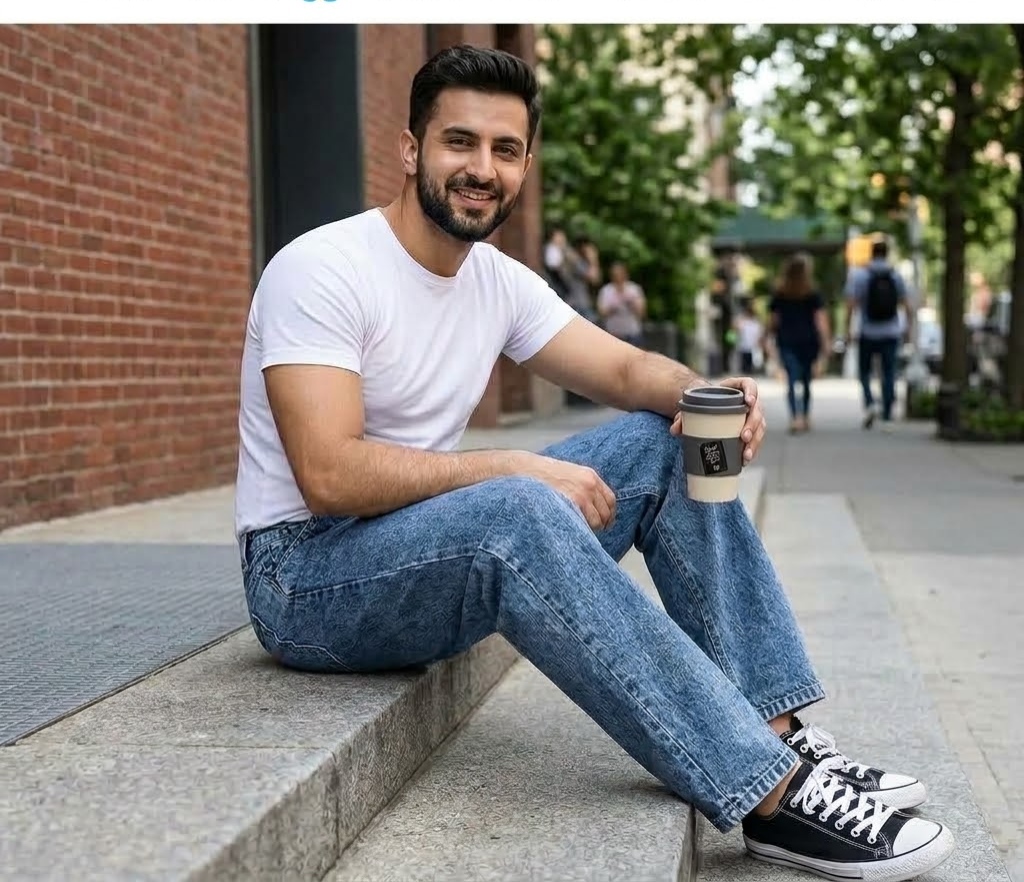 Semi Baggy Cargo Denim Pant