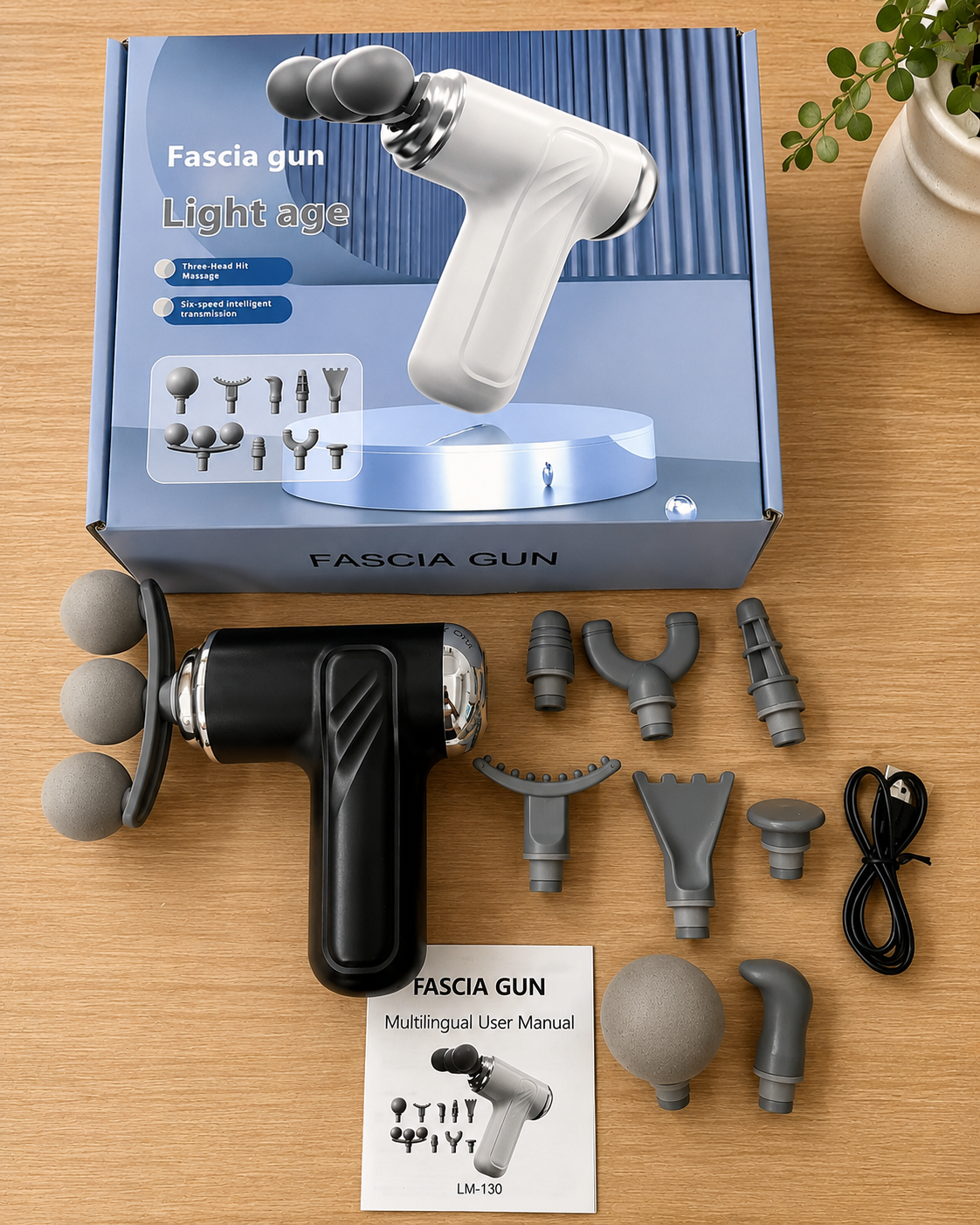 Multifunctional Three-Head Fascia Massage Gun_img_1