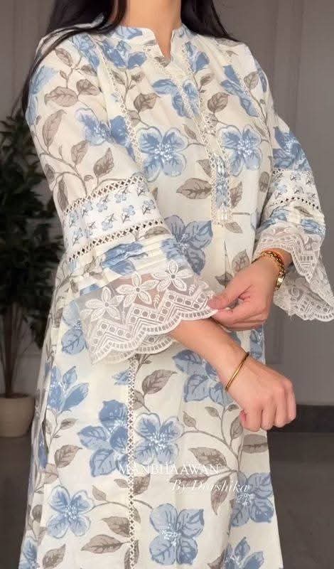Cotton Embroidery Three Piece