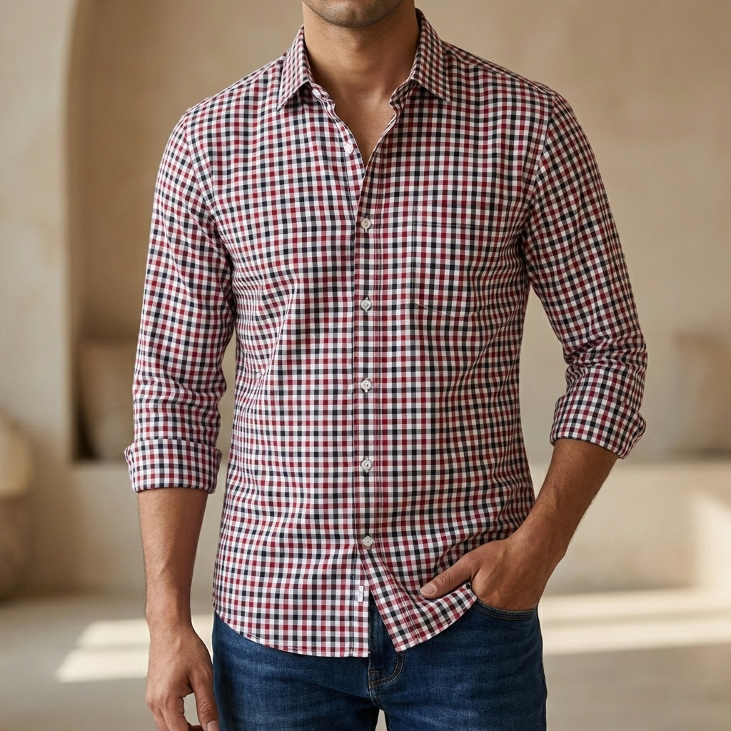 Mens long sleeve Grameen check shirt_img_6