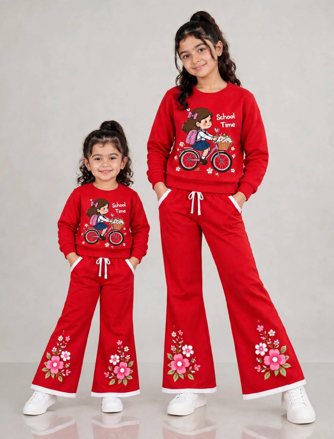 Girls Stylish Sweatshirt Set