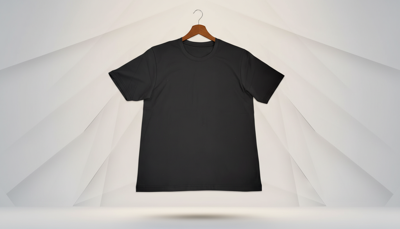 Original Black Solid color Export T-shirt Jek & jins_img_1