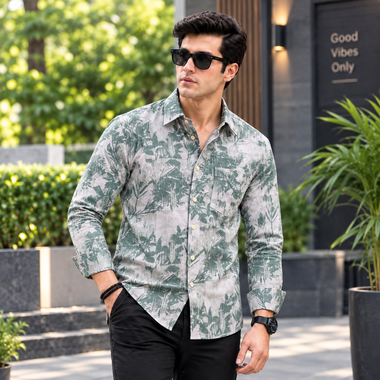 Premium China Jafran Fabrics Print Shirt