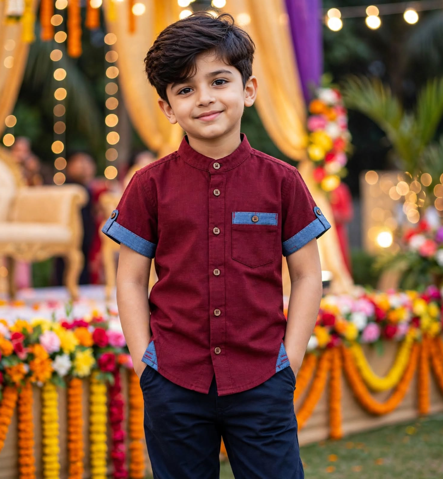Boys Half Sleeve Cotton Shirt