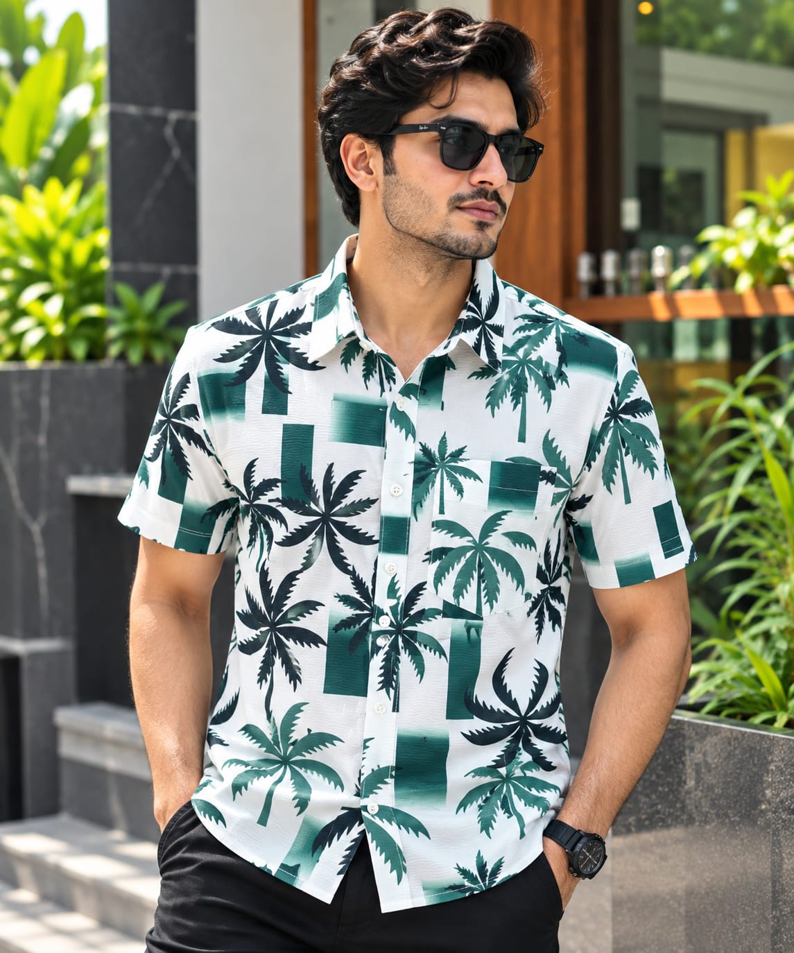 Print Shirt Cotton Half Sleeve For Men's