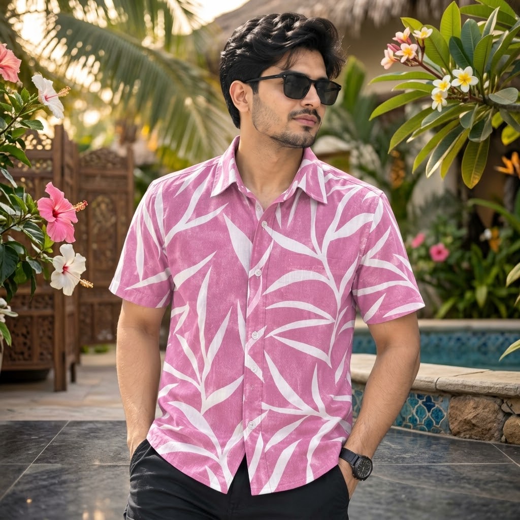 Print Shirt Cotton Half Sleeve For Men's