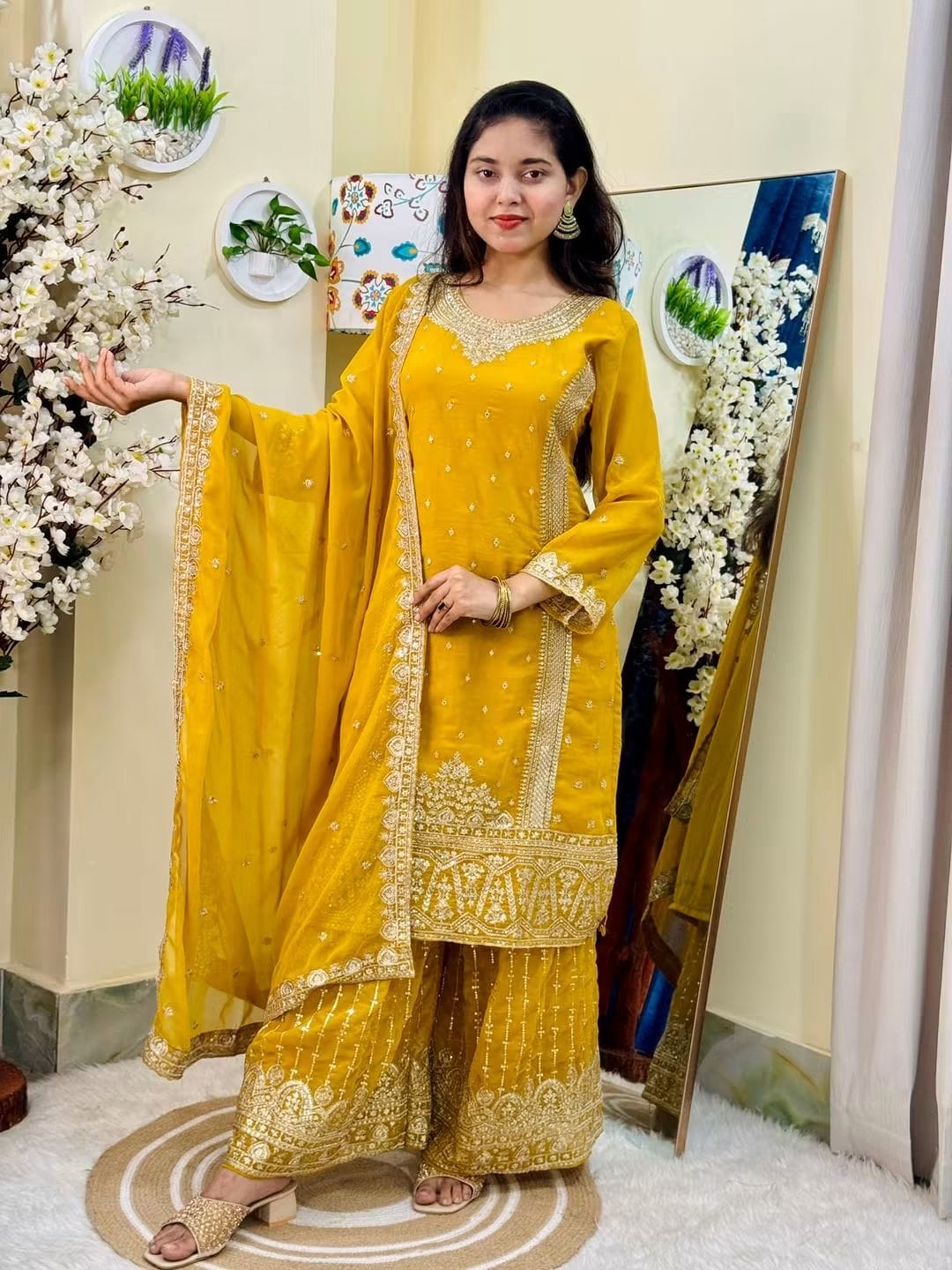 Sequence Embroidery Gharara Three Piece_img_1