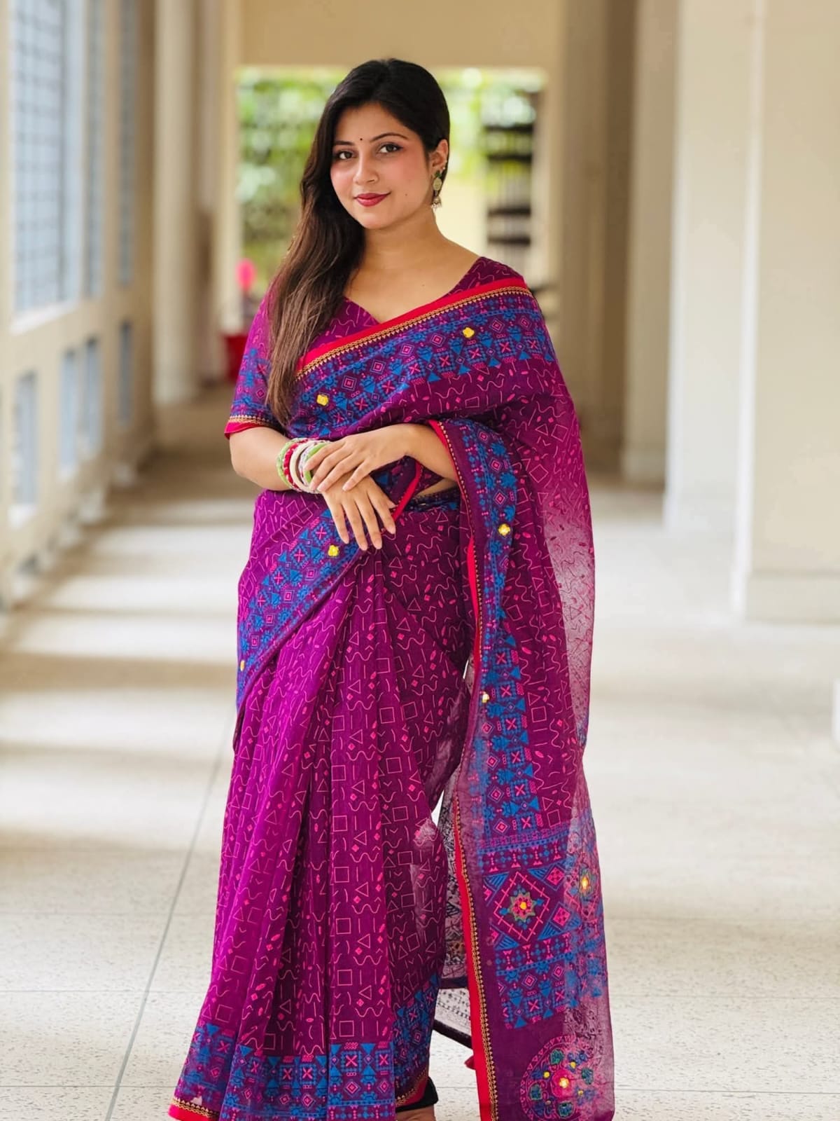 Semi Moslin Sharee with Blouse Piece_img_0