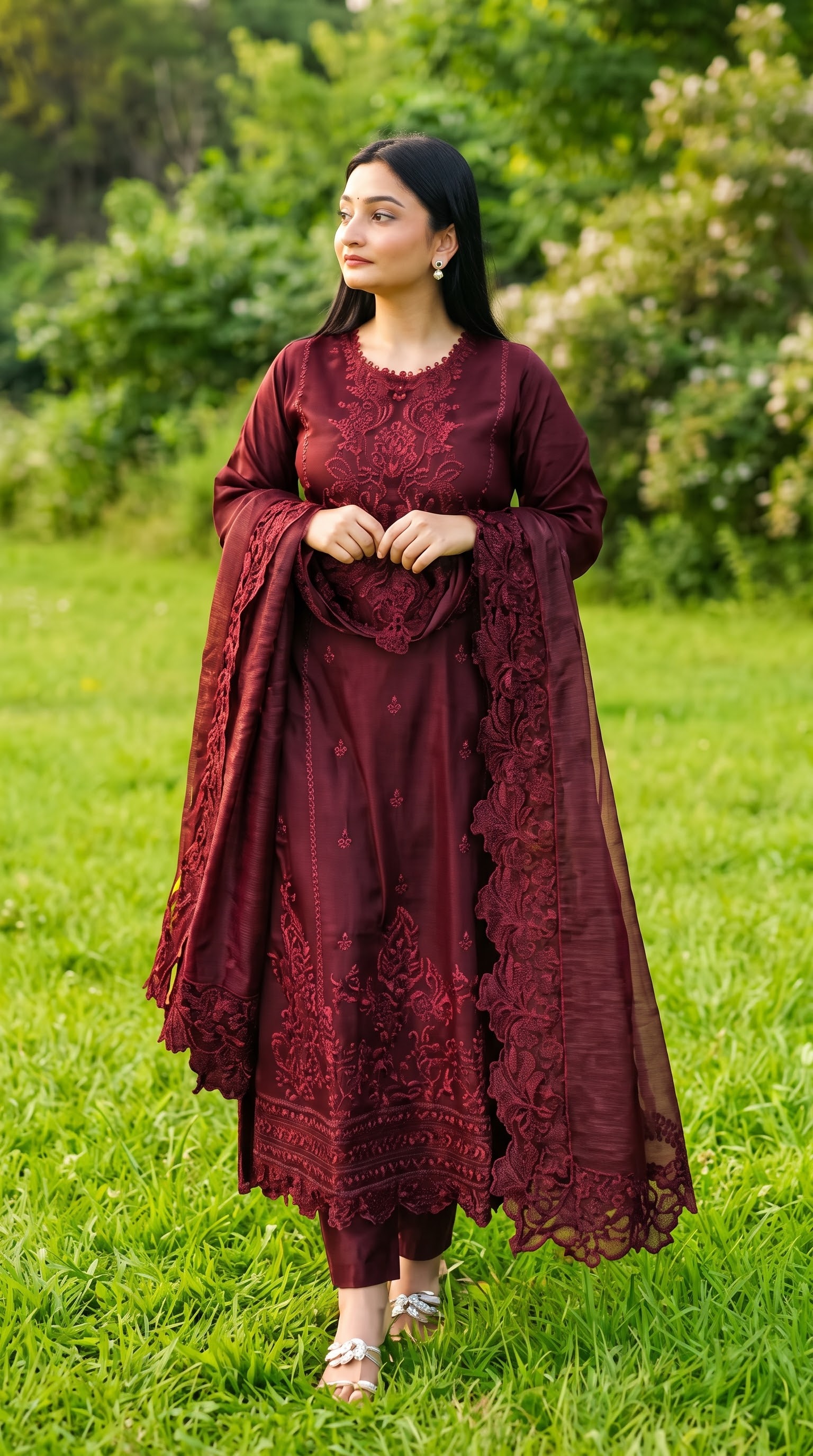 Embroidery Three Piece