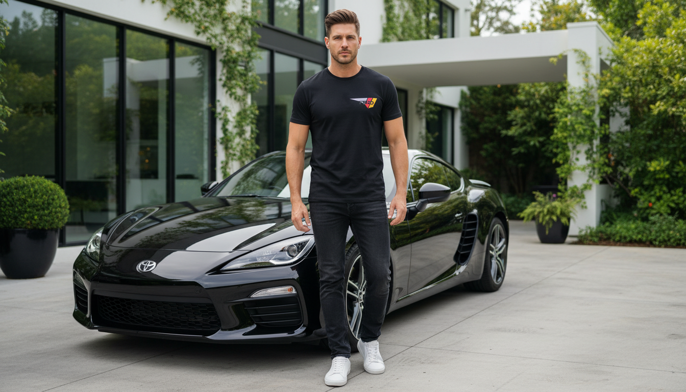 Men’s TRD Motorsport Racing Tee | Premium Black T-Shirt with Heritage Tri-Color Graphic_img_2