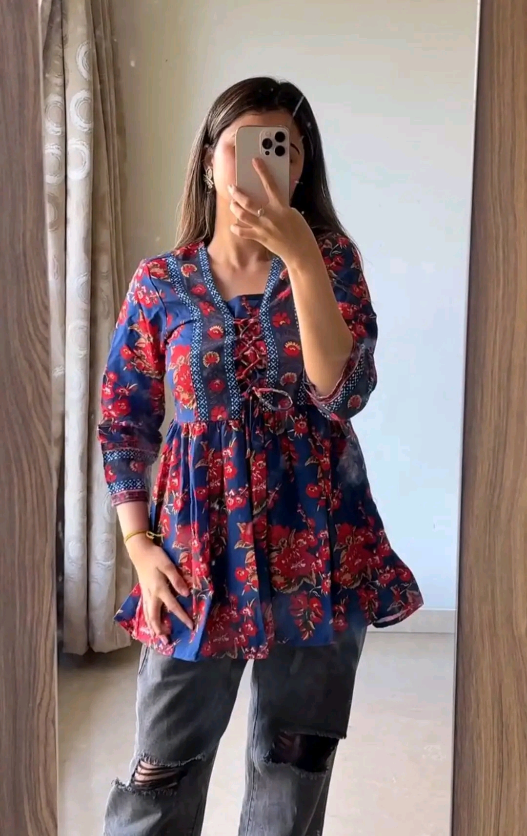 Myntra Short Tops Naby Blue