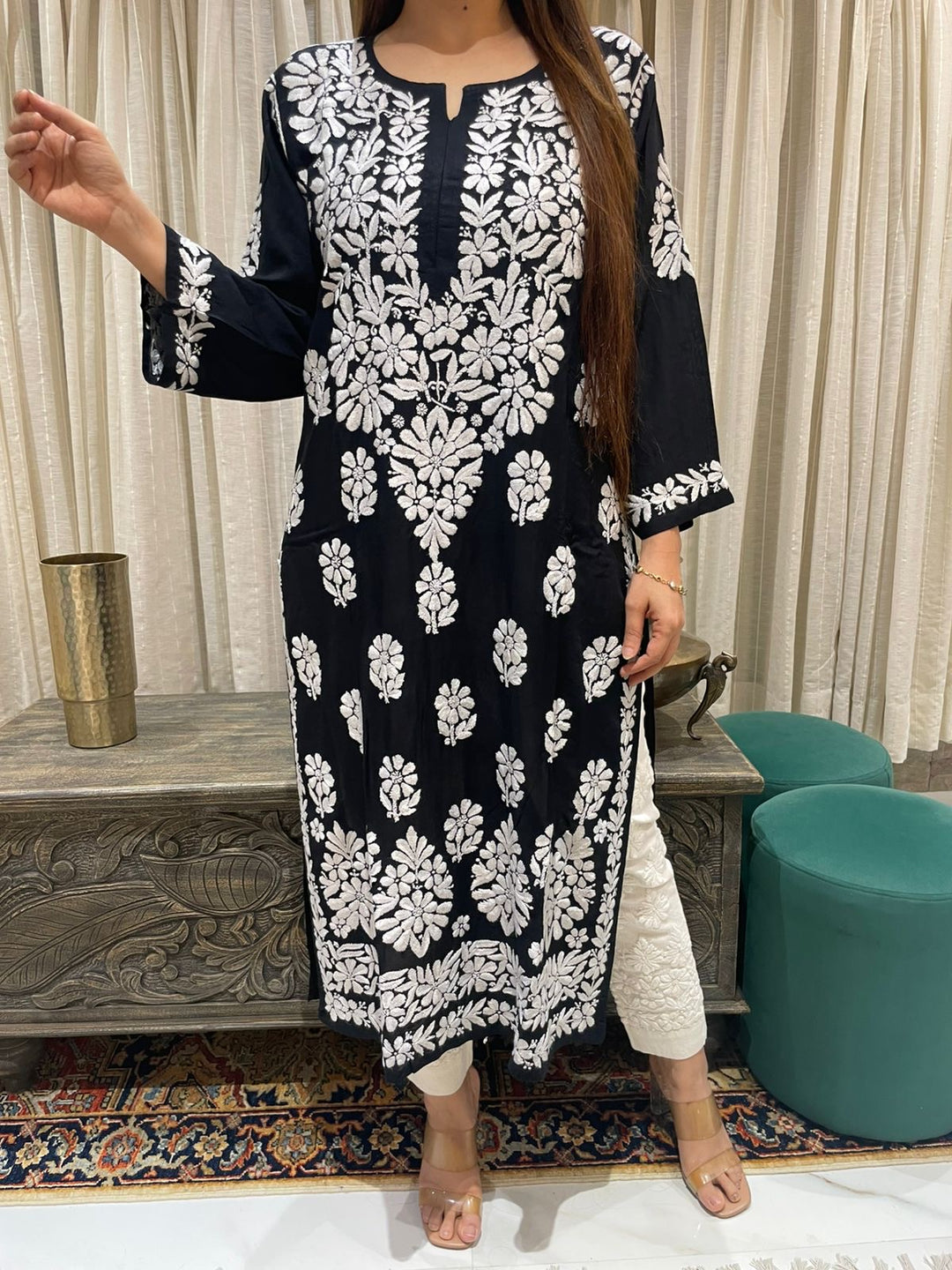 Lucknow Chikankari Stitched Tow Piece